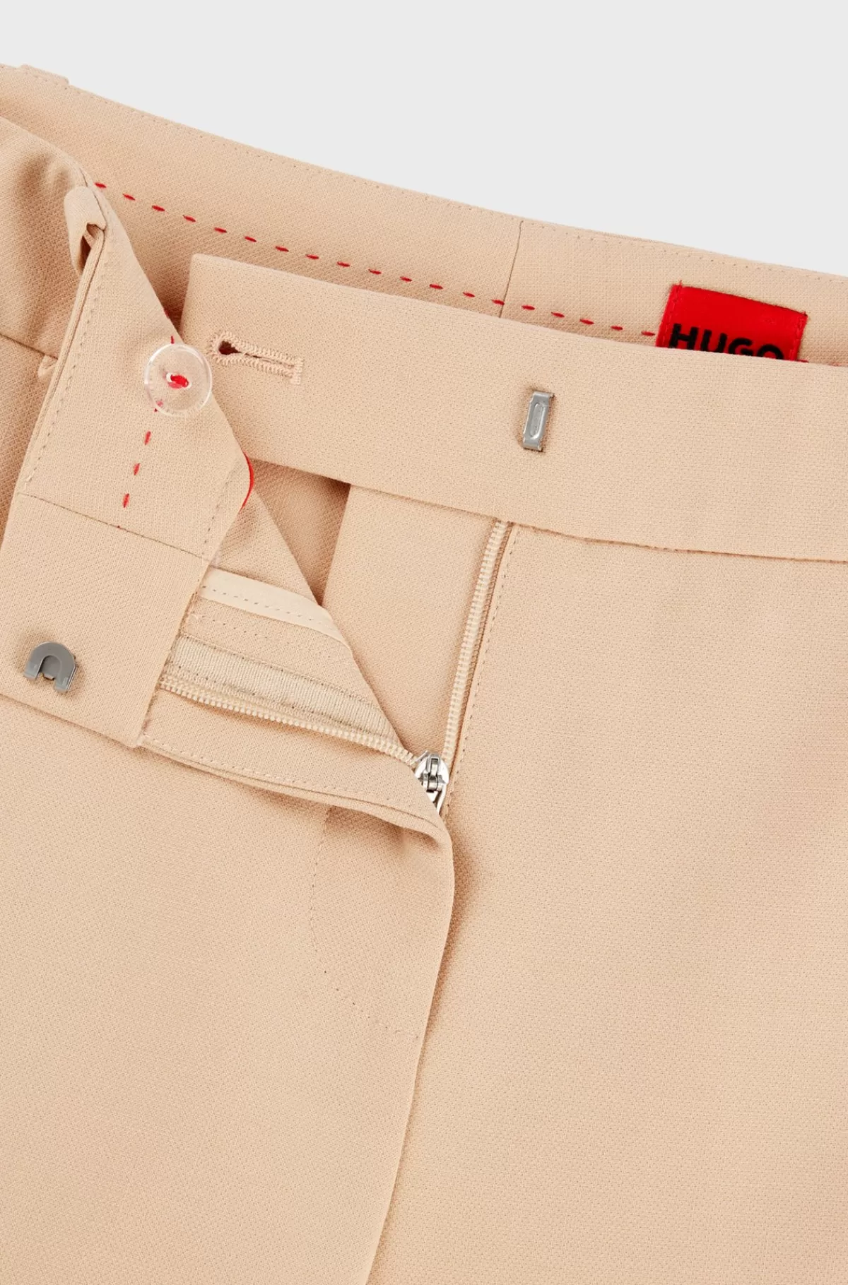 HUGO BOSS Bukser Med Regular Fit I Stof Med Stræk Og Bootcut-ben Lys beige Clearance