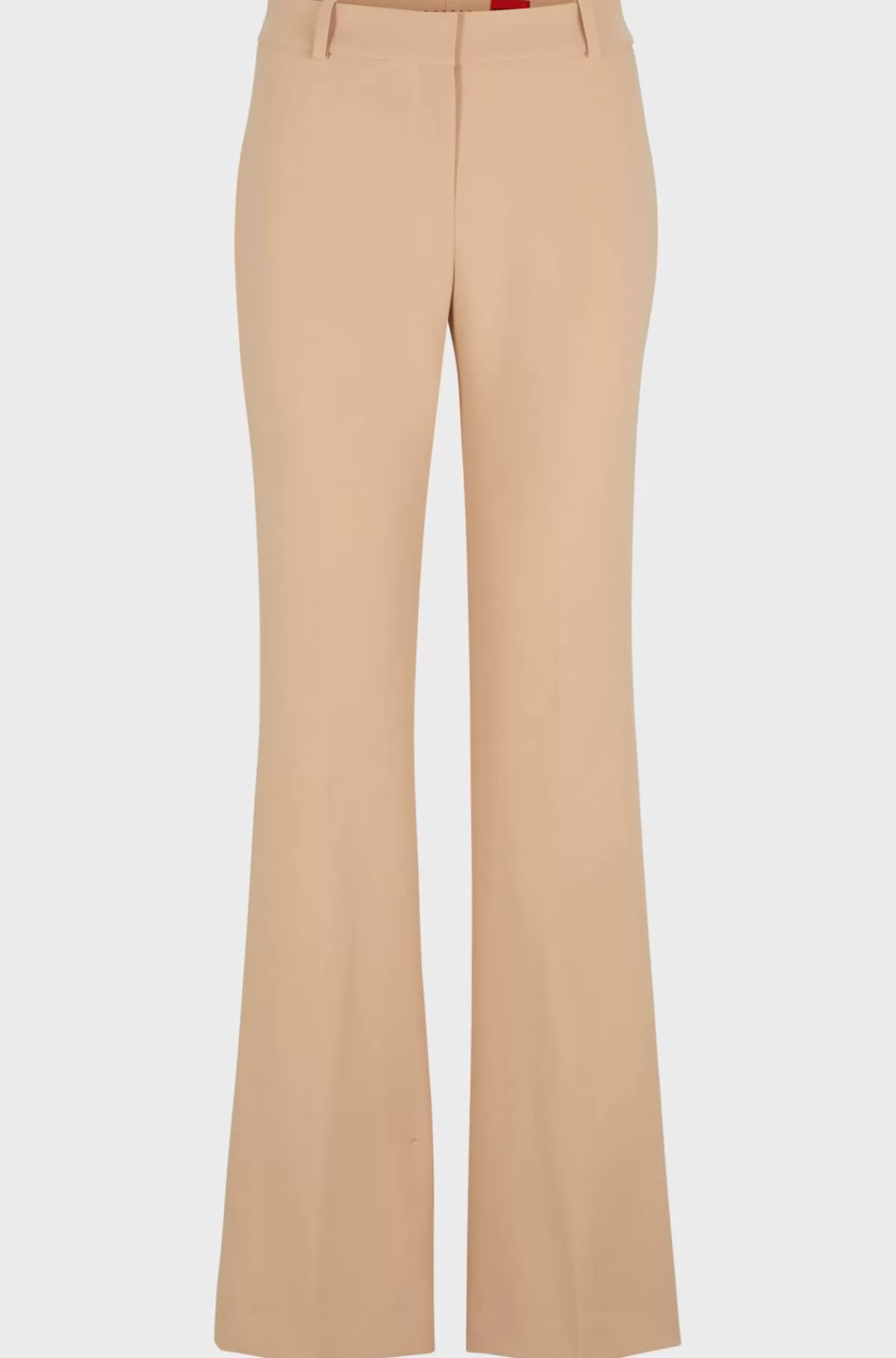 HUGO BOSS Bukser Med Regular Fit I Stof Med Stræk Og Bootcut-ben Lys beige Clearance