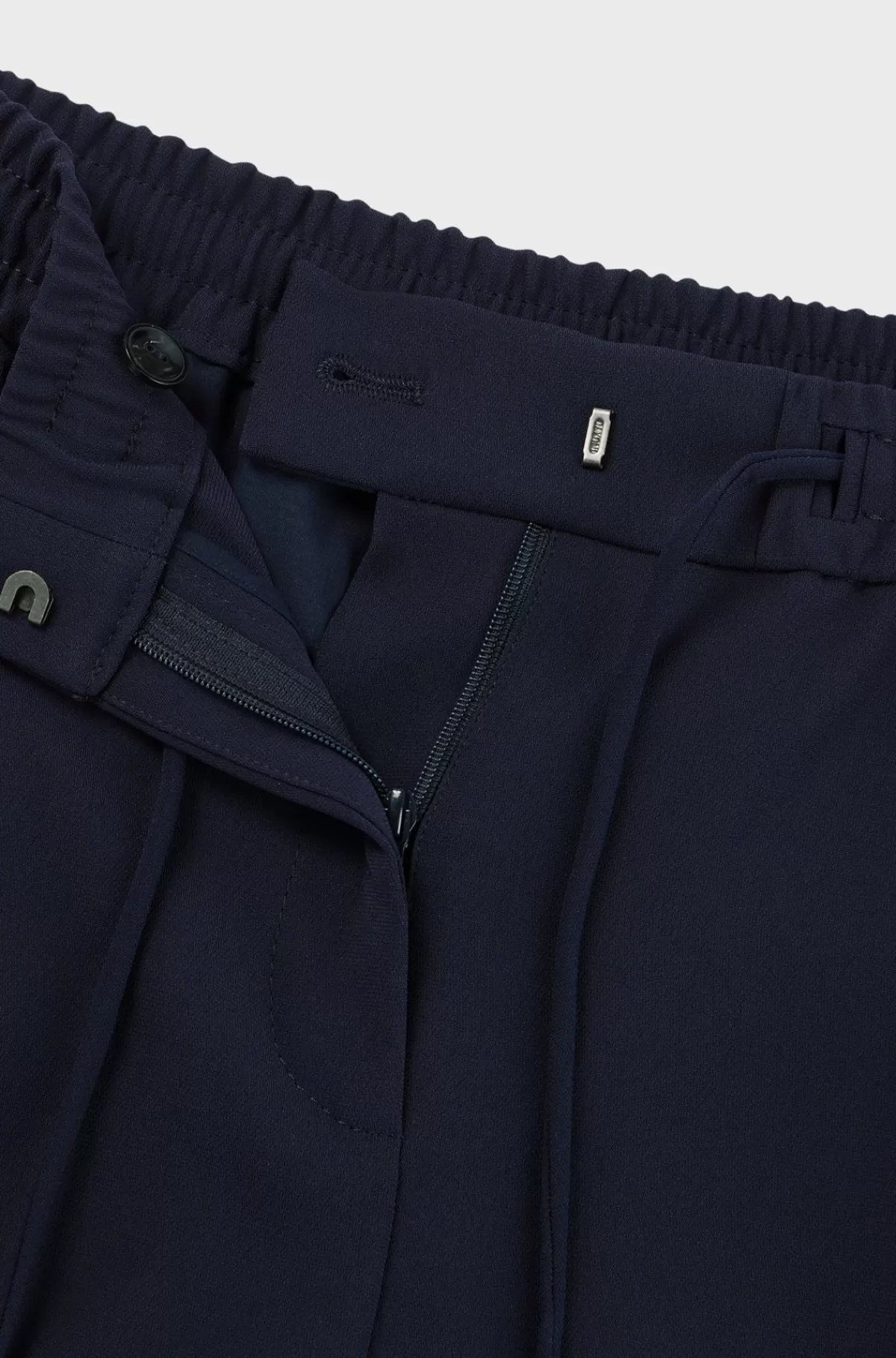HUGO BOSS Bukser Med Regular Fit, Løbesnor Og Krølfrit Japansk Crepe Mørkeblå Outlet