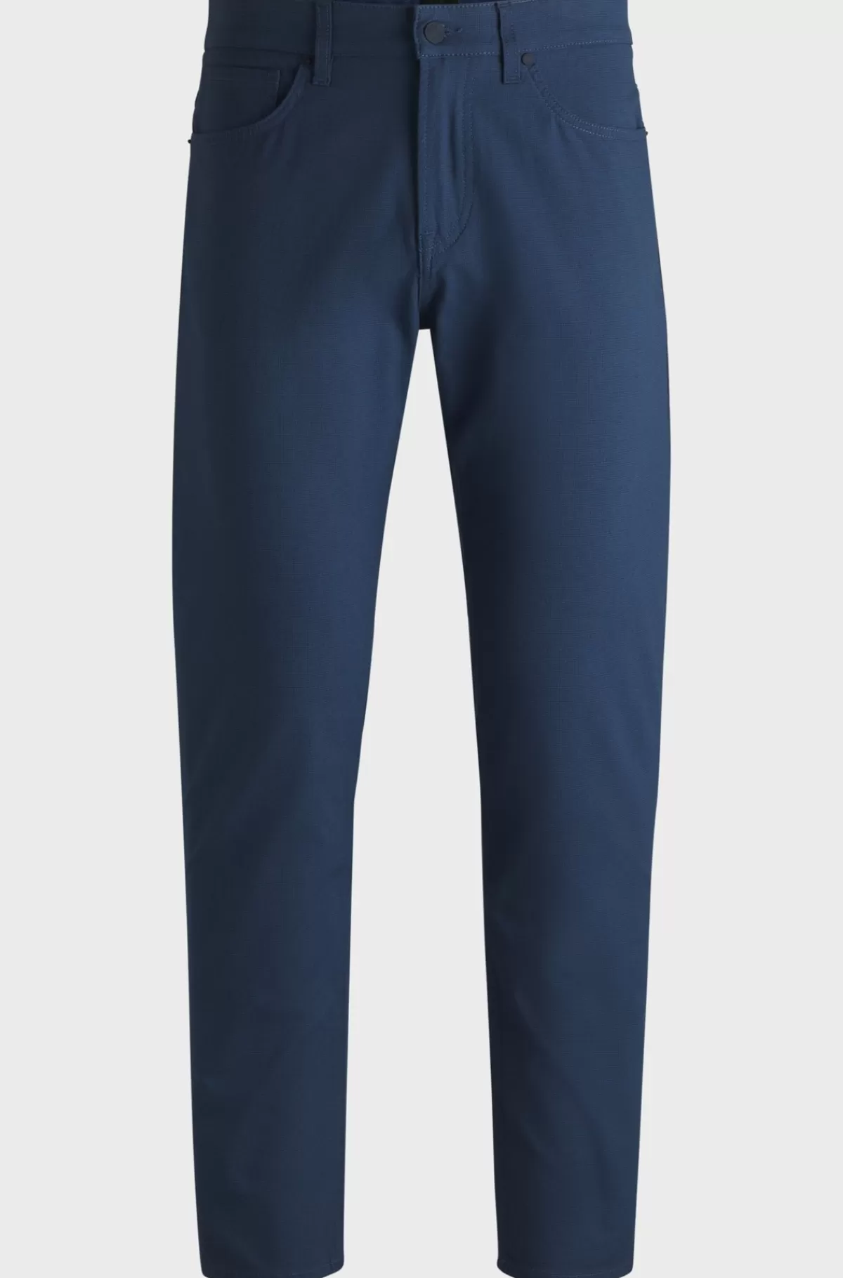 HUGO BOSS Bukser Med Regular Fit Og Almindelig Talje I Dobby Med Stræk Mørkeblå Cheap