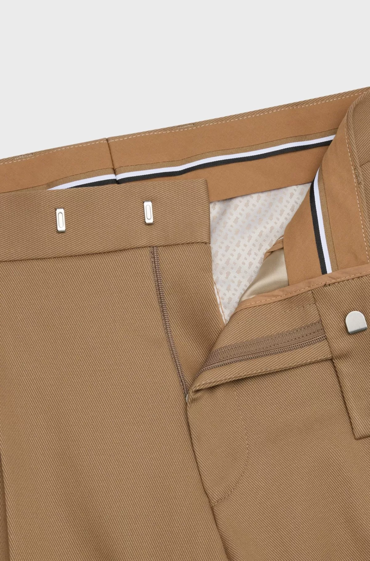 HUGO BOSS Bukser Med Relaxed Fit I Stof Med Stræk Og Læg Foran Beige Best Sale