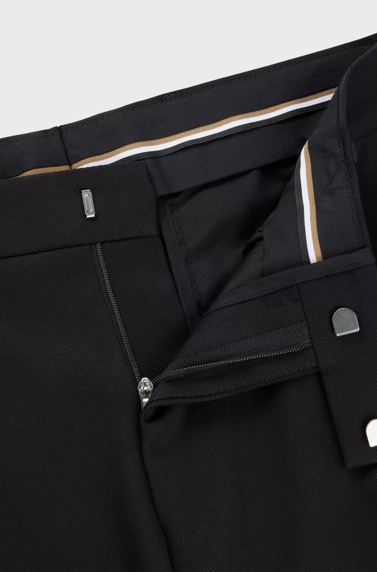 HUGO BOSS Bukser Med Relaxed Fit I Stof Med Stræk Og Læg Foran Sort Outlet
