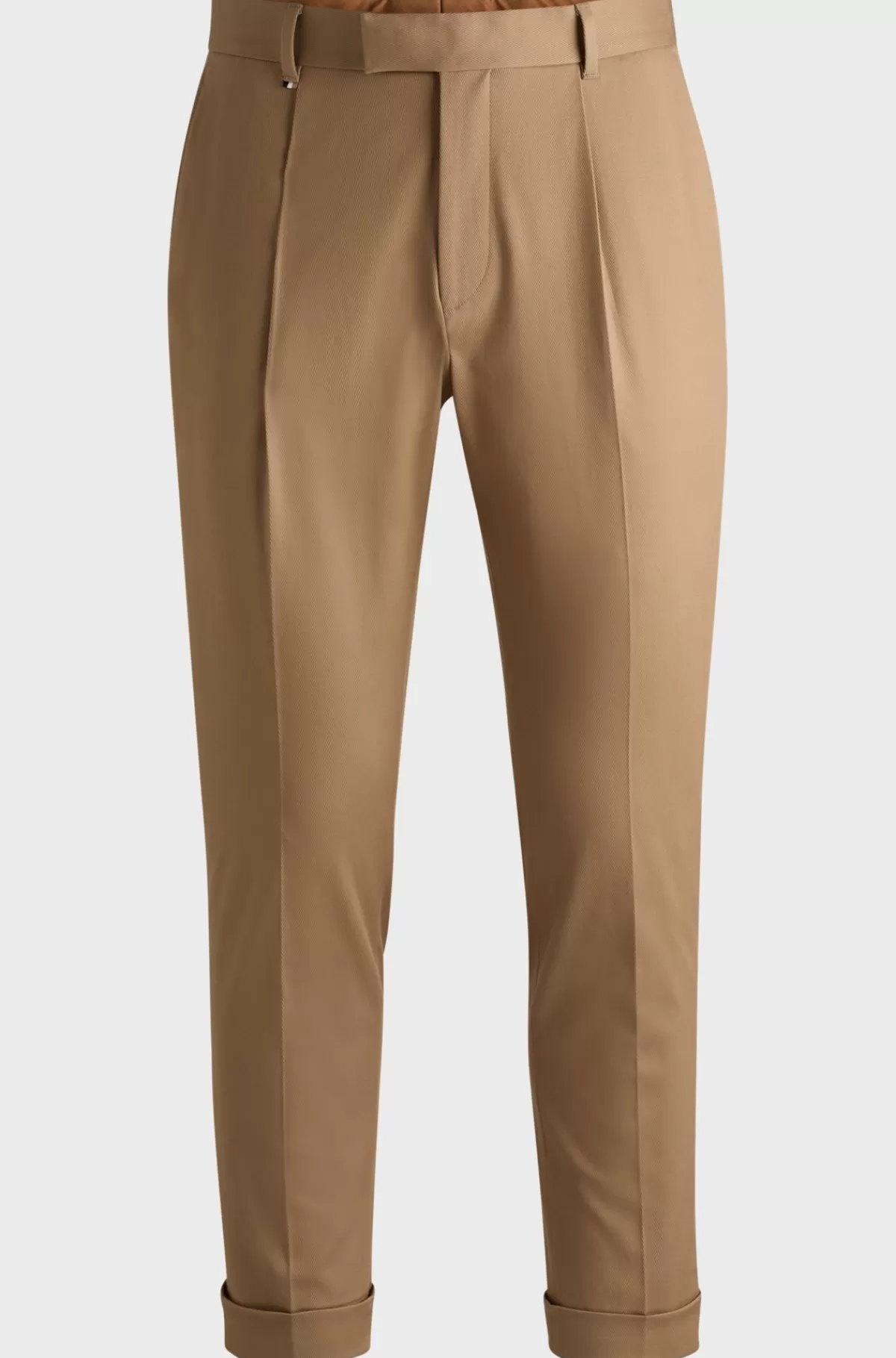HUGO BOSS Bukser Med Relaxed Fit I Stof Med Stræk Og Læg Foran Beige Best Sale