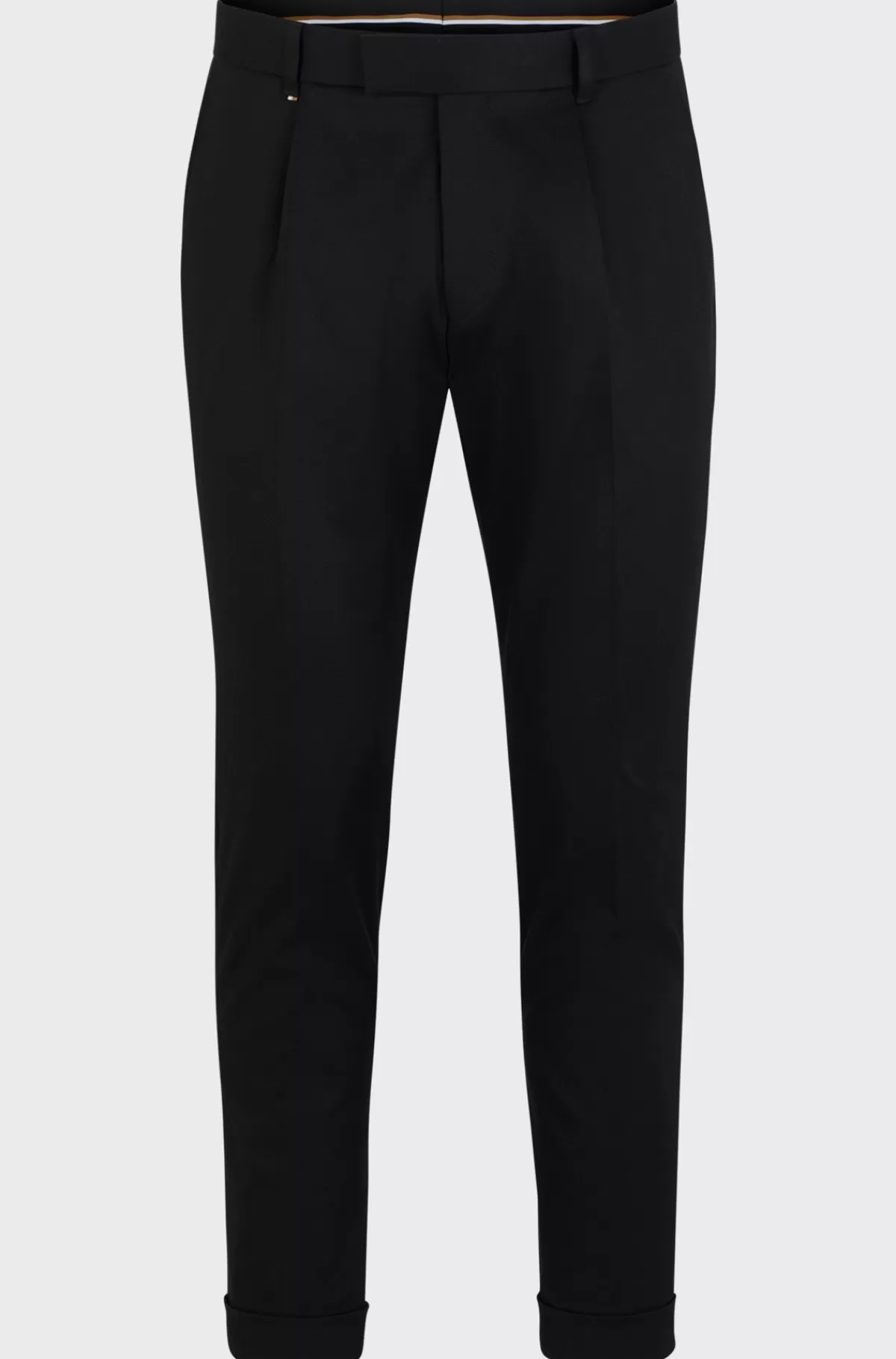 HUGO BOSS Bukser Med Relaxed Fit I Stof Med Stræk Og Læg Foran Sort Outlet