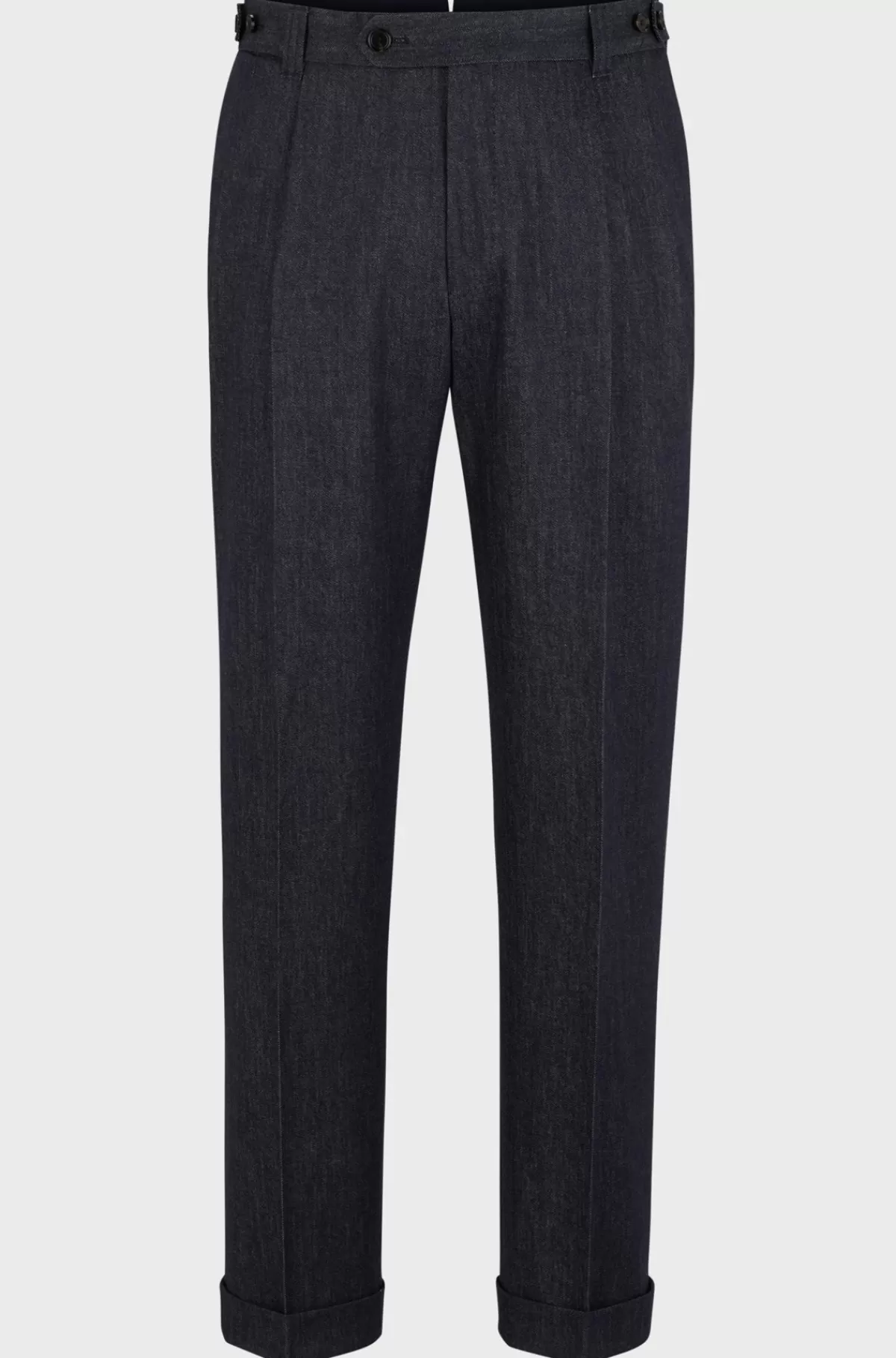 HUGO BOSS Bukser Med Relaxed Fit I Twillvævet Ny Uld Med Denimeffekt Mørkeblå Fashion