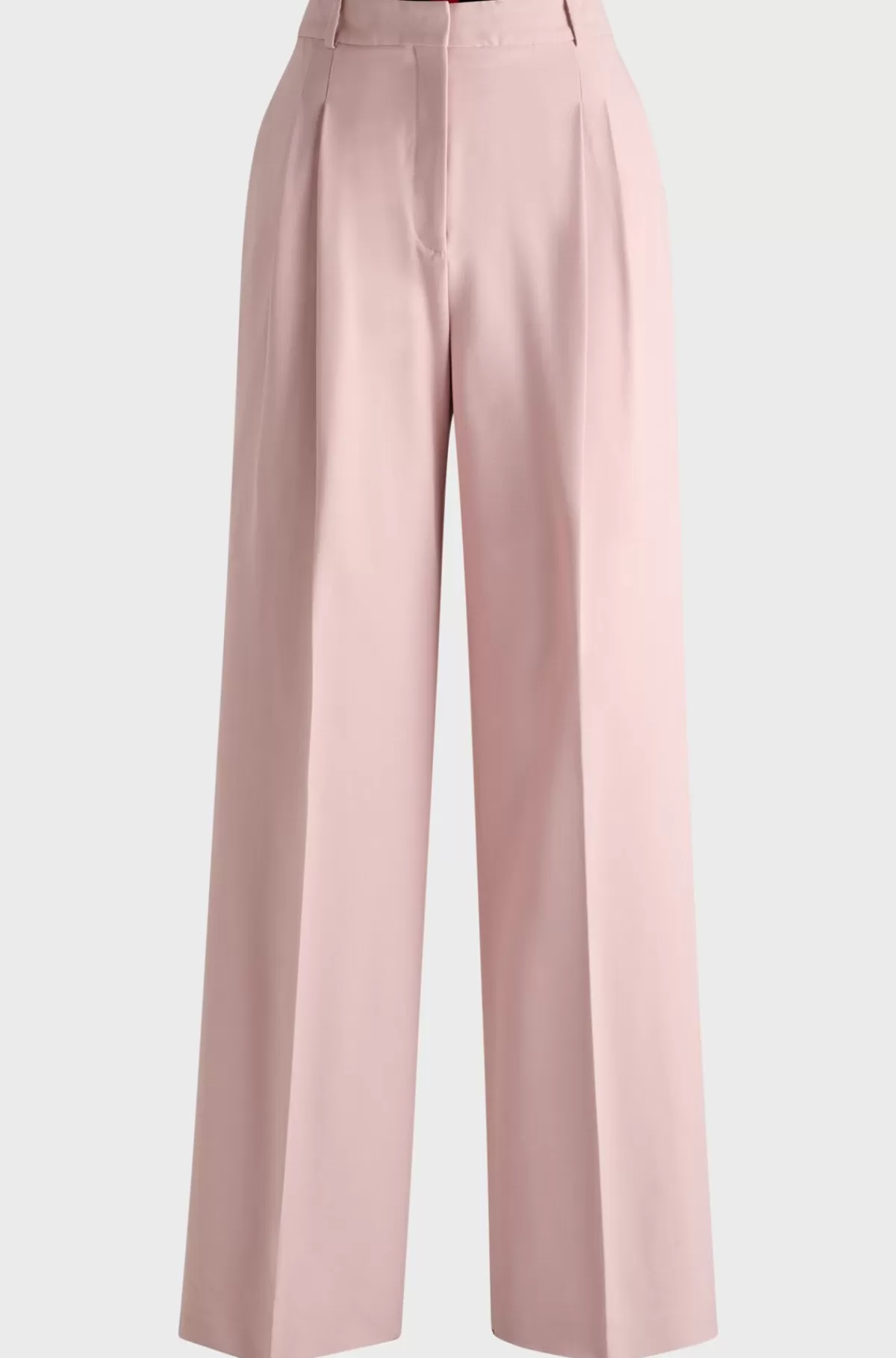 HUGO BOSS Bukser Med Relaxed Fit Og Brede Ben Med To Læg Lys pink Cheap