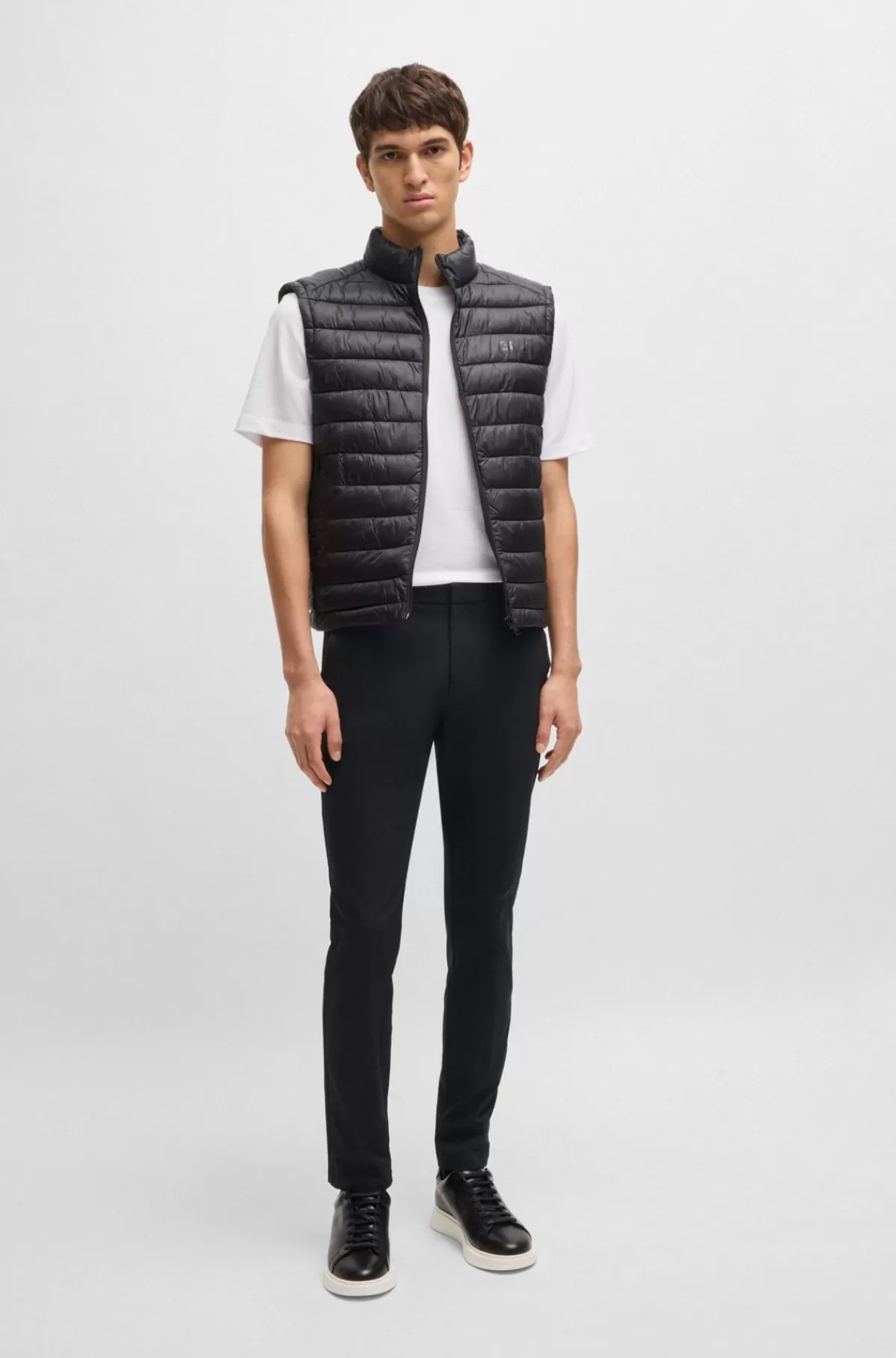 HUGO BOSS Bukser Med Slim Fit I Bomuldsblanding Med Stræk Sort Cheap