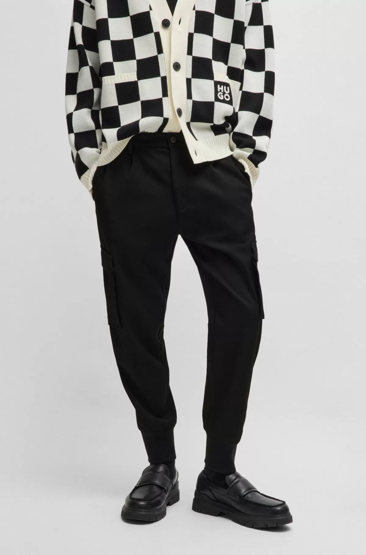HUGO BOSS Bukser Med Slim Fit I Gabardine Med Stræk Sort Online
