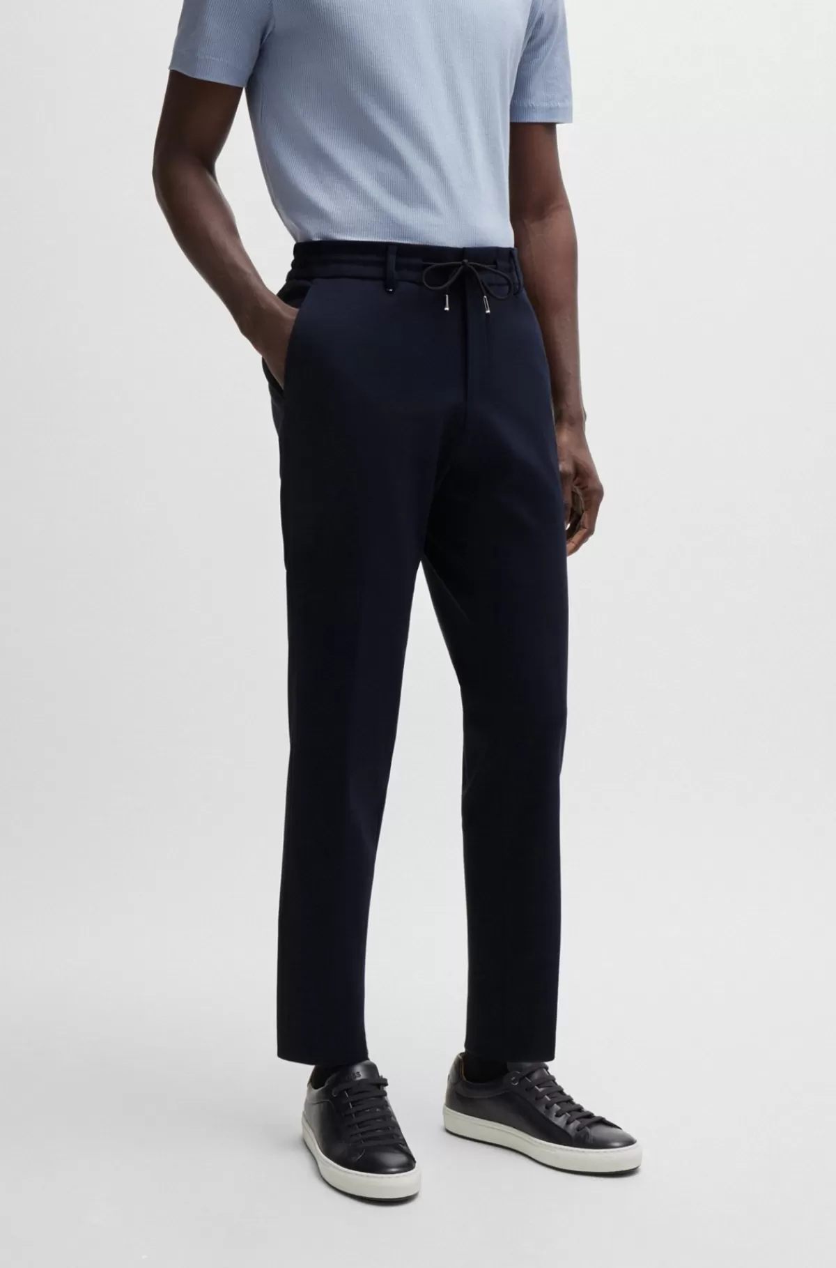 HUGO BOSS Bukser Med Slim Fit I Jersey Med Stræk Mørkeblå Shop