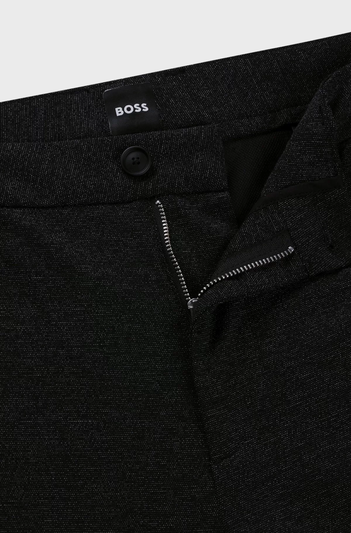 HUGO BOSS Bukser Med Slim Fit I Jersey Med Stræk Og Salt Og Peber-effekt Sort Cheap