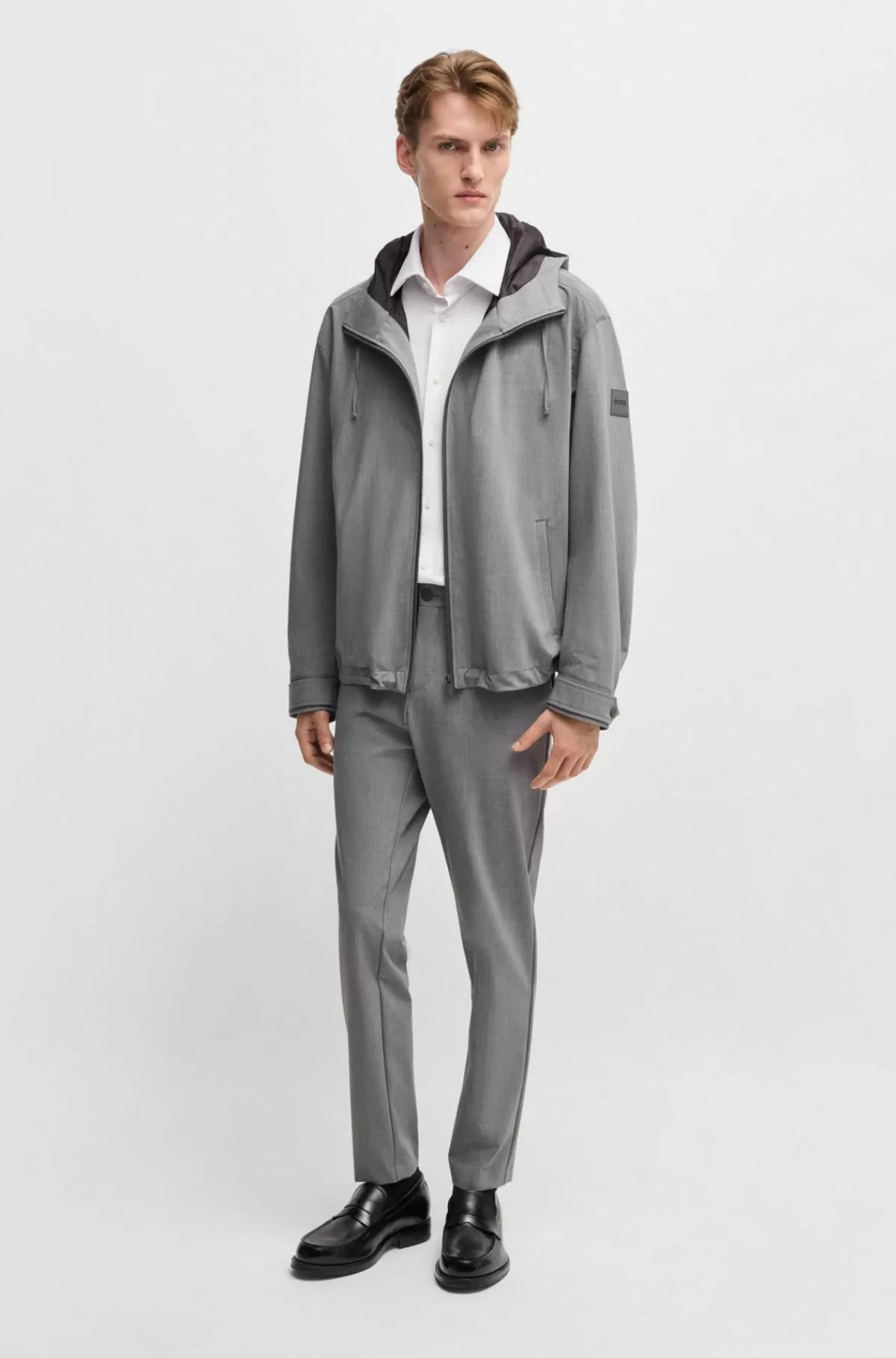 HUGO BOSS Bukser Med Slim Fit I Performance-stof Med Stræk Grå Store