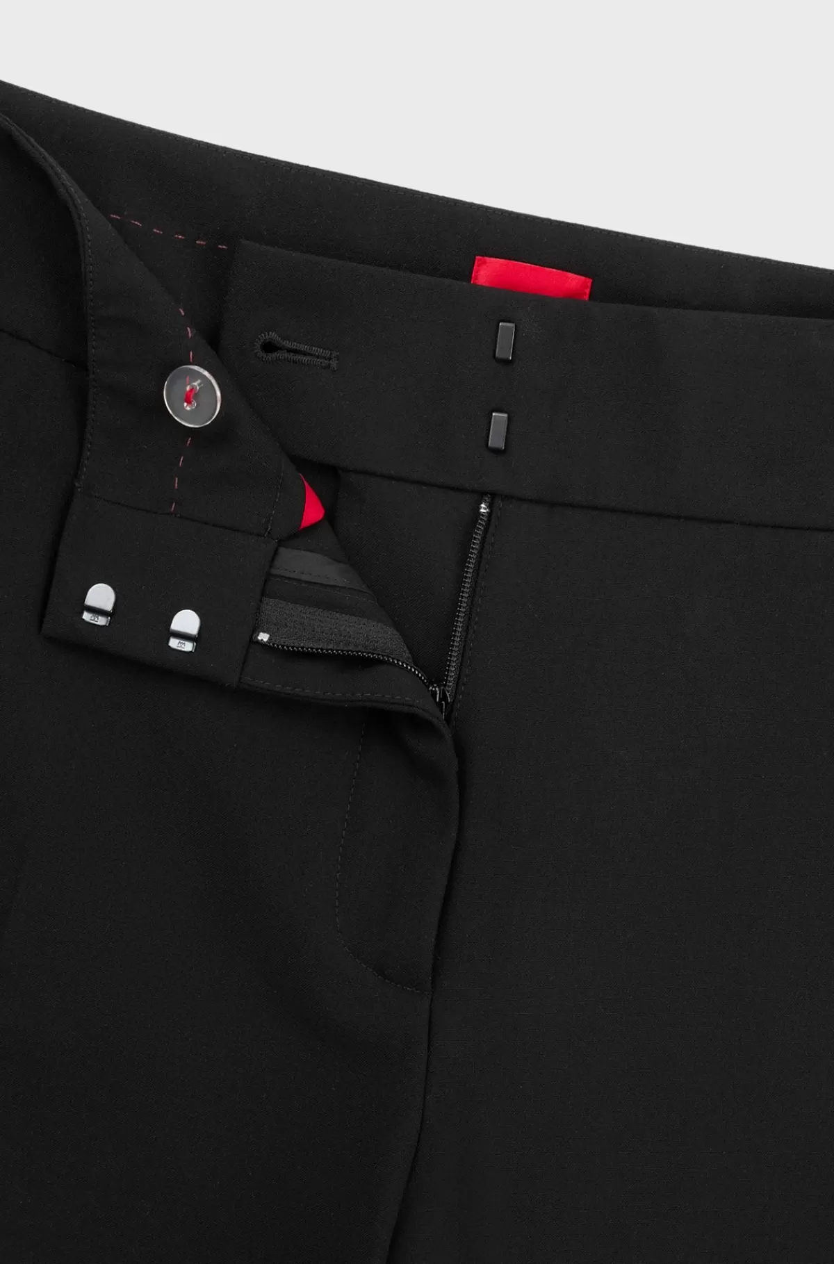 HUGO BOSS Bukser Med Slim Fit I Stof Med Stræk Og Med Logodetalje Sort Online