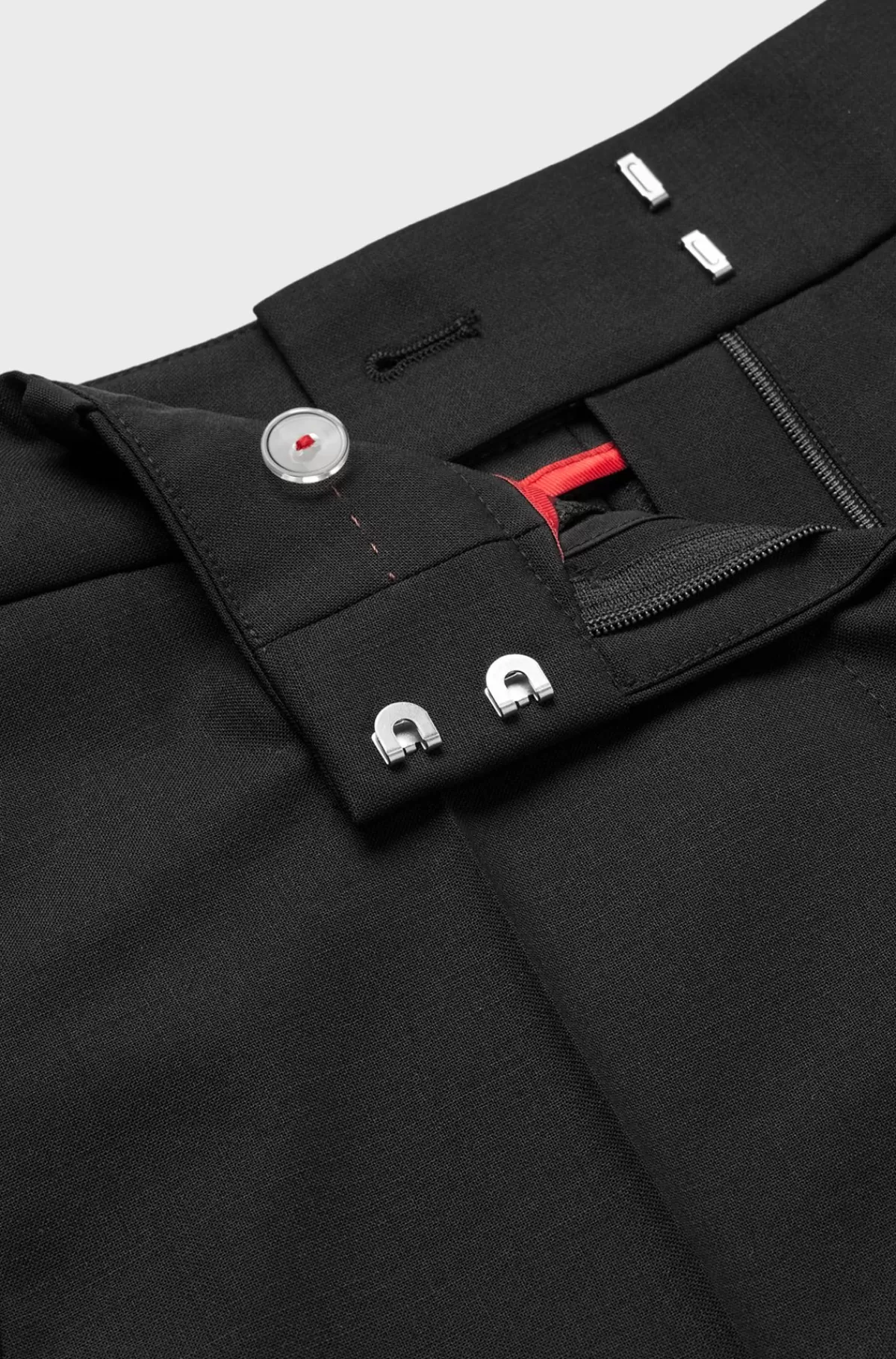HUGO BOSS Bukser Med Slim Fit Og Slidser I Stof Med Stræk Sort Flash Sale