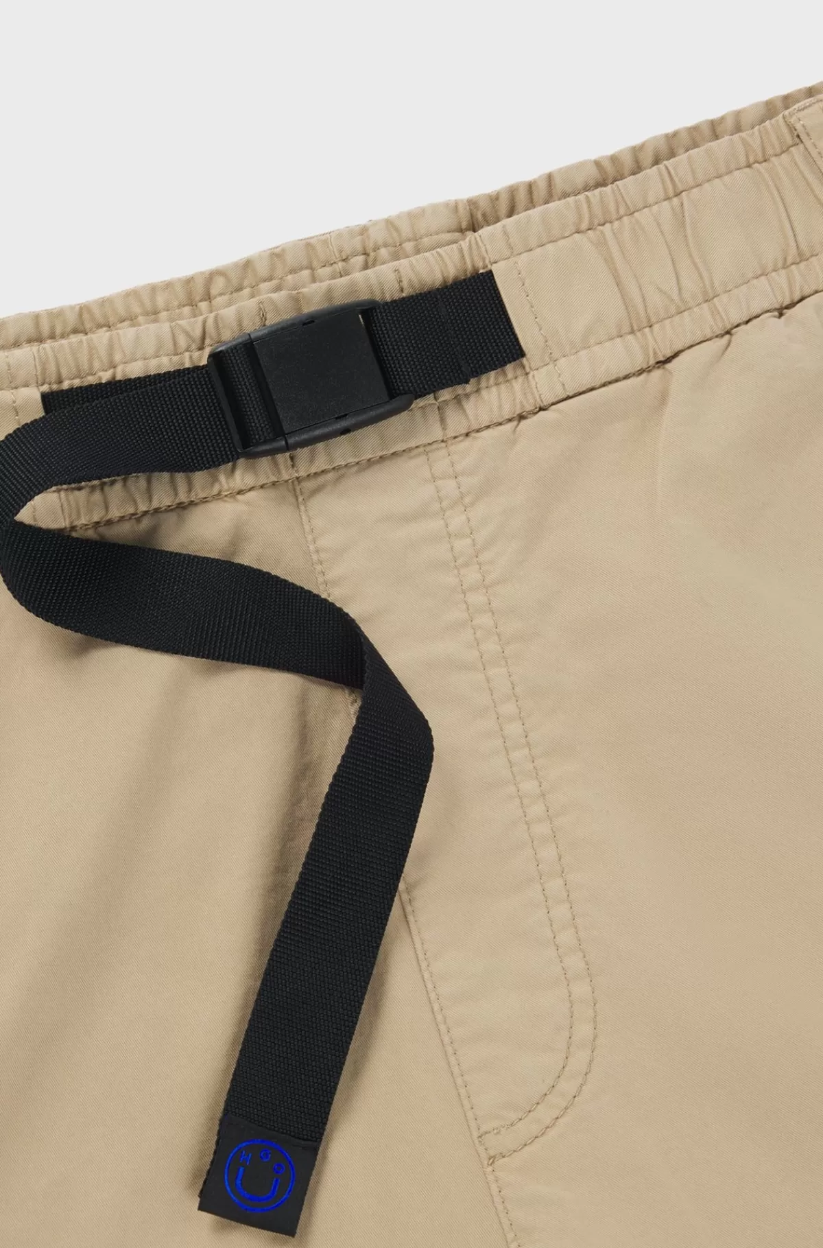 HUGO BOSS Bukser Med Tapered Fit Og Bælte I Gabardine Med Stræk Beige Online