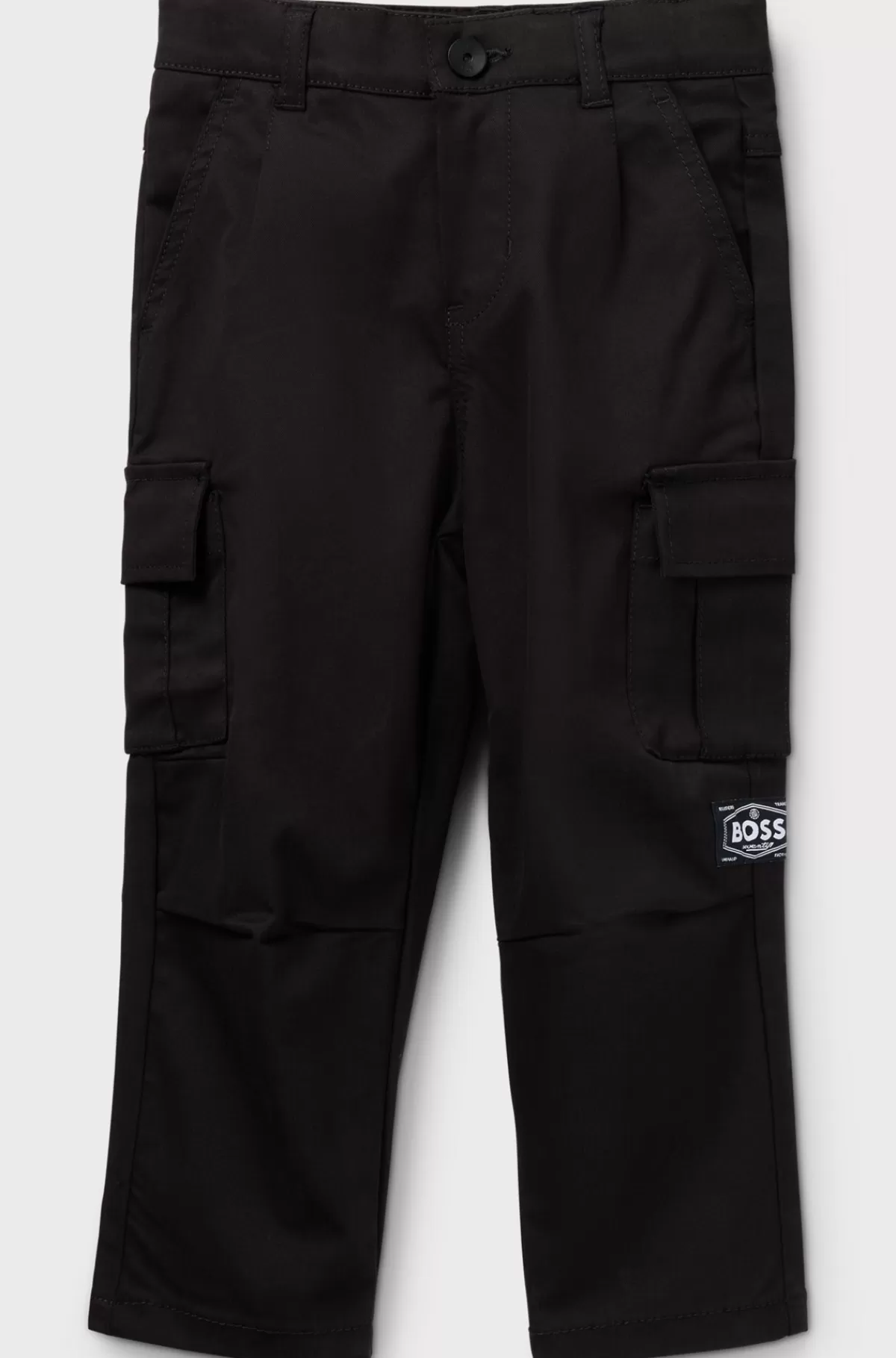 HUGO BOSS Bukser Til Børn Med Tapered Fit I Bomuldstwill Med Stræk Sort Flash Sale