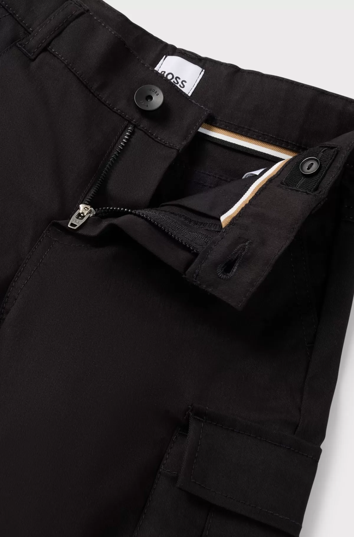 HUGO BOSS Bukser Til Børn Med Tapered Fit I Bomuldstwill Med Stræk Sort Flash Sale