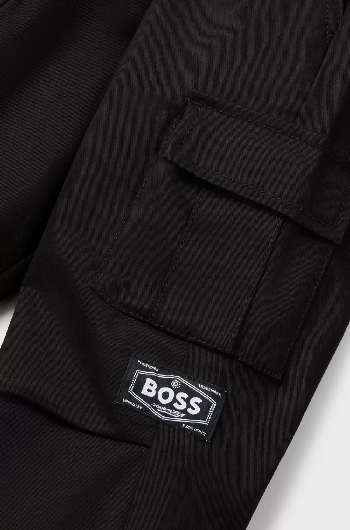HUGO BOSS Bukser Til Børn Med Tapered Fit I Bomuldstwill Med Stræk Sort Flash Sale