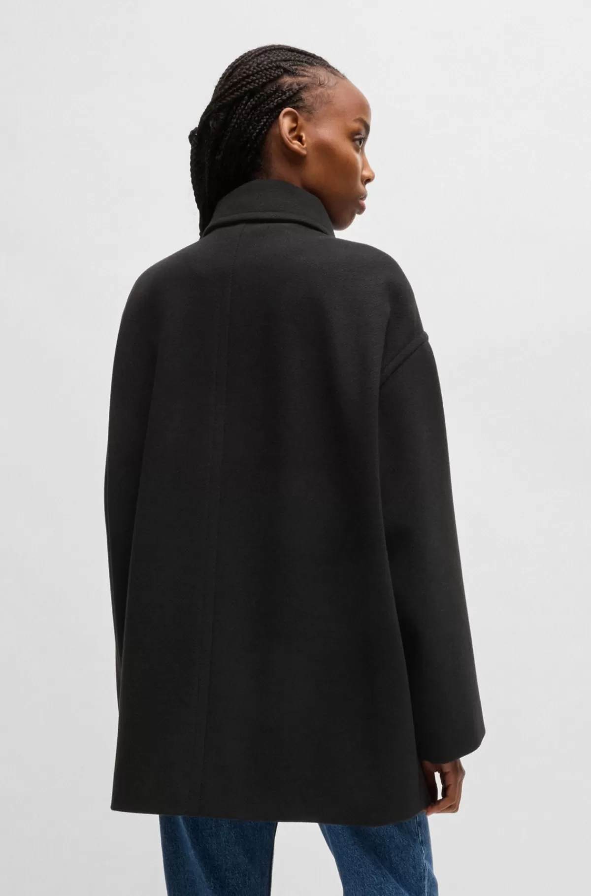 HUGO BOSS Caban-frakke Med Oversize Fit Og Krave Sort Hot
