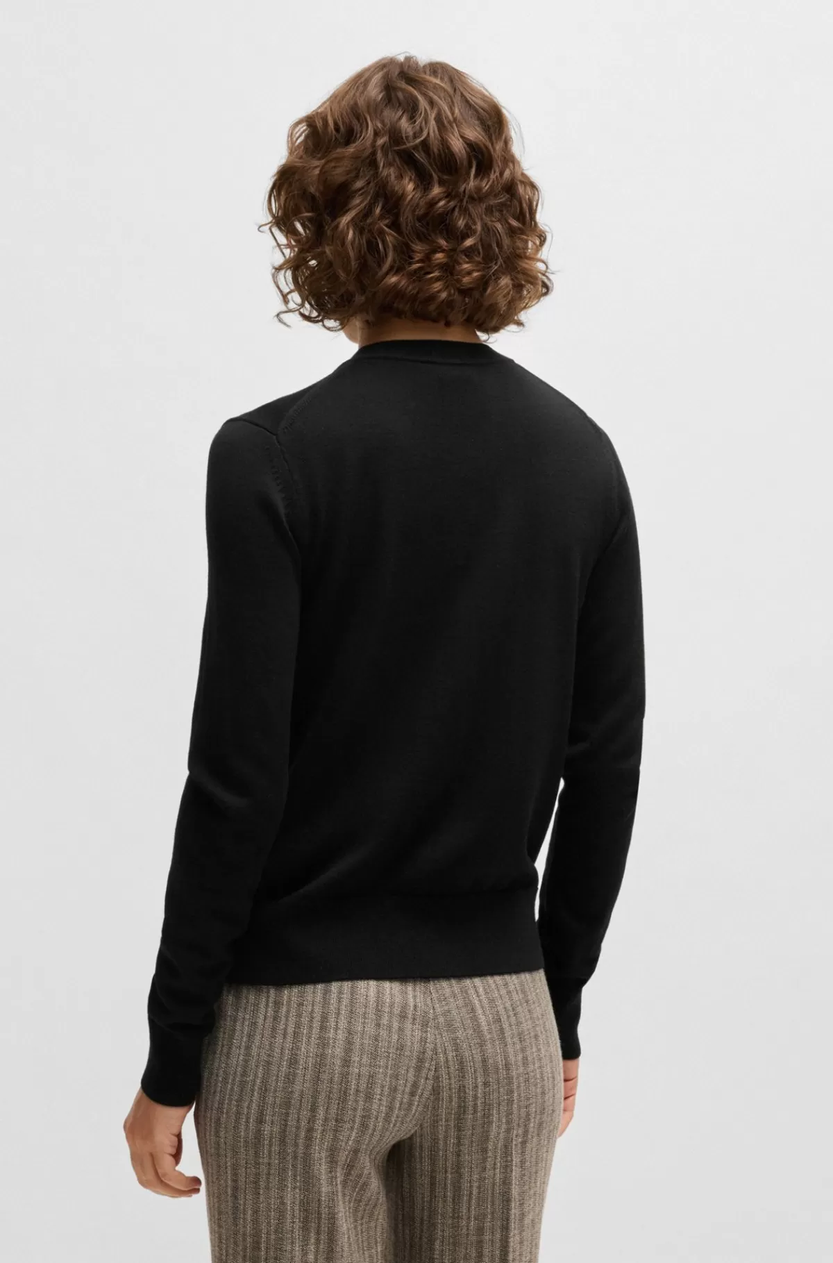 HUGO BOSS Cardigan I Merinould Med Knapper Sort Online