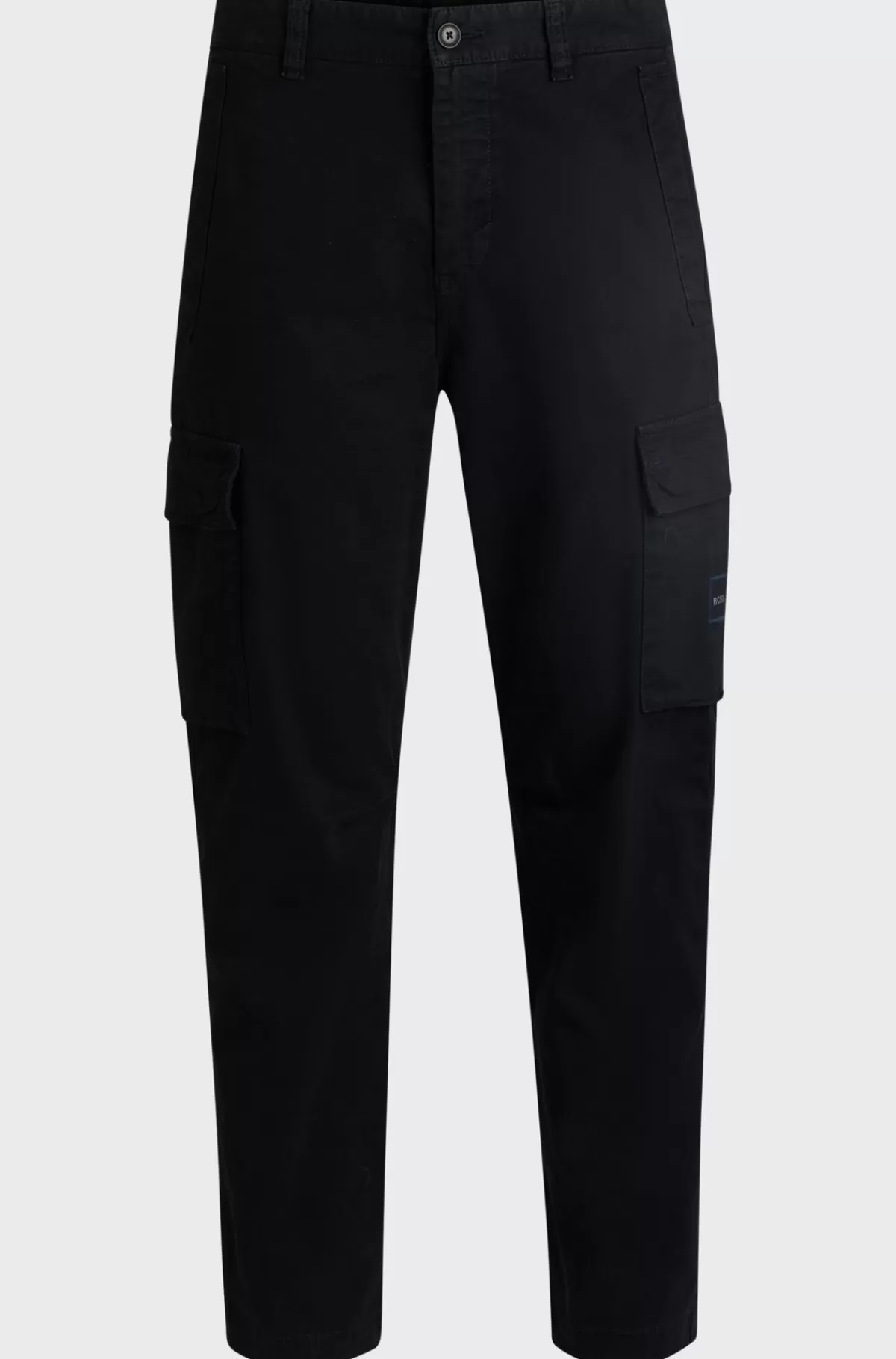 HUGO BOSS Cargobukser I Bomuldstwill Med Stræk Mørkeblå Fashion
