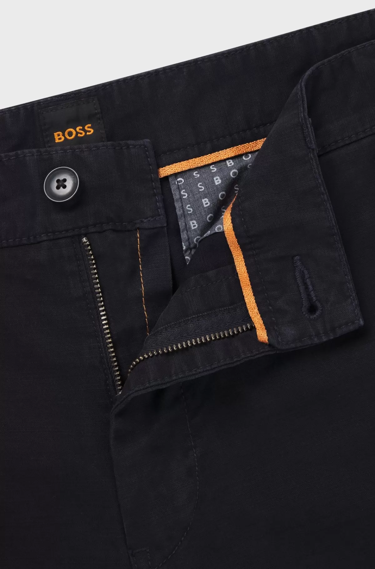 HUGO BOSS Cargobukser I Bomuldstwill Med Stræk Mørkeblå Fashion