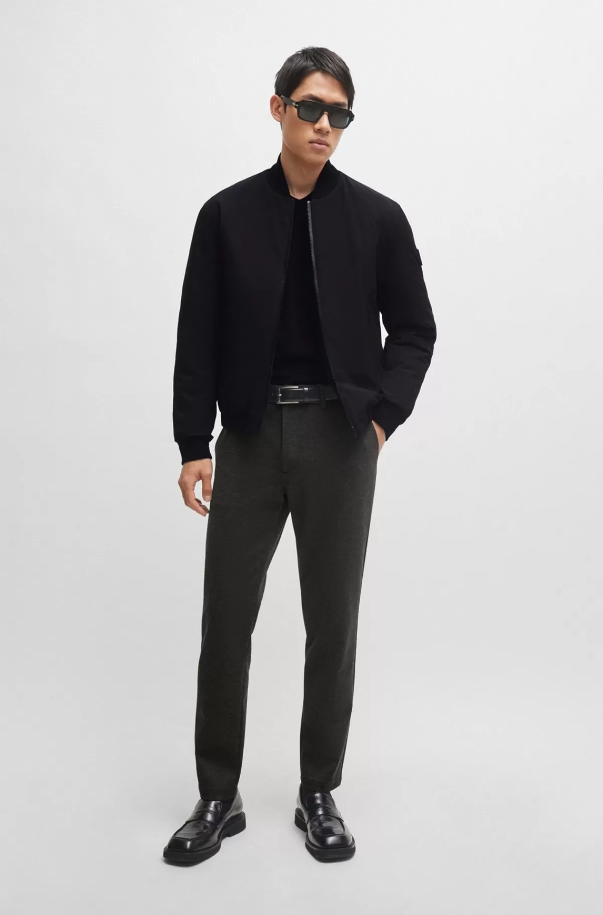 HUGO BOSS Cargobukser I Slim Fit I Performance-materiale Med Struktur Sort Fashion