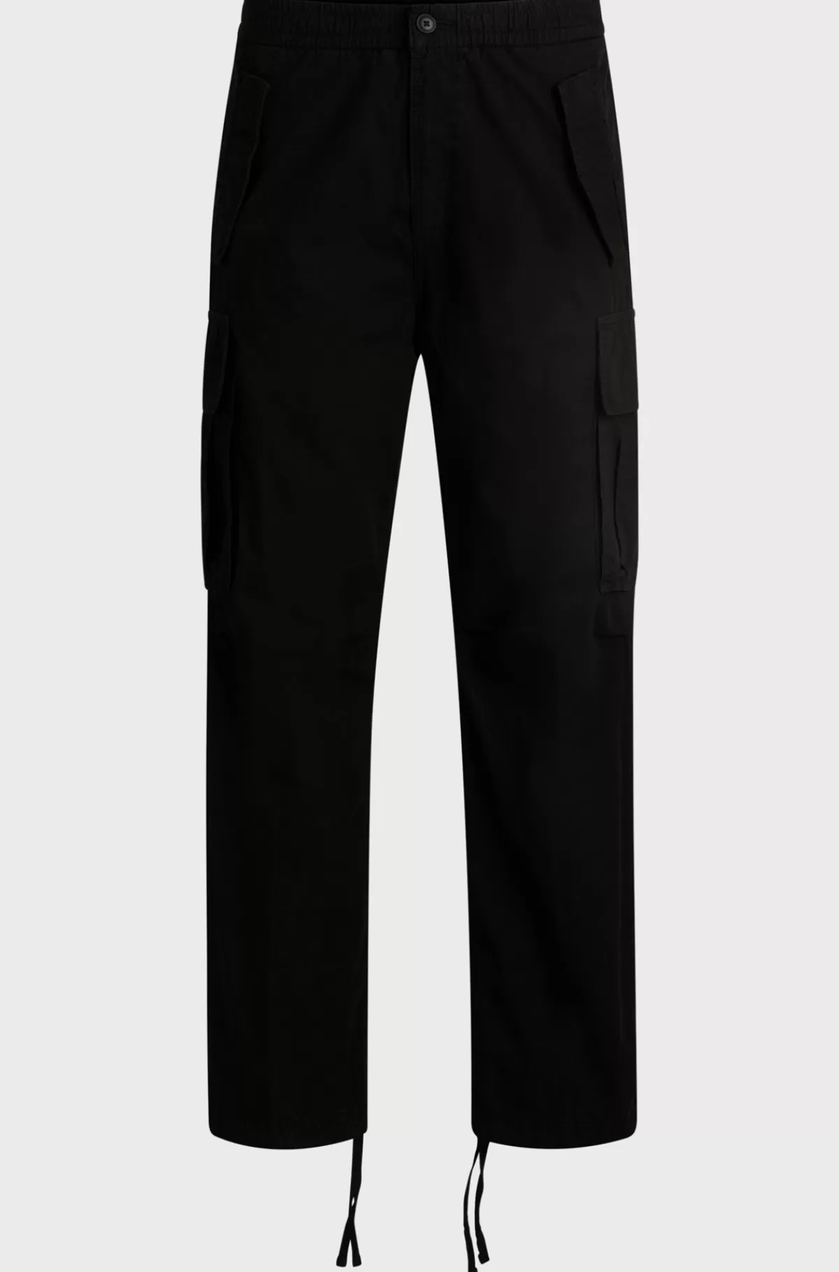 HUGO BOSS Cargobukser Med Baggy Fit I Ripstopbomuld Sort Best