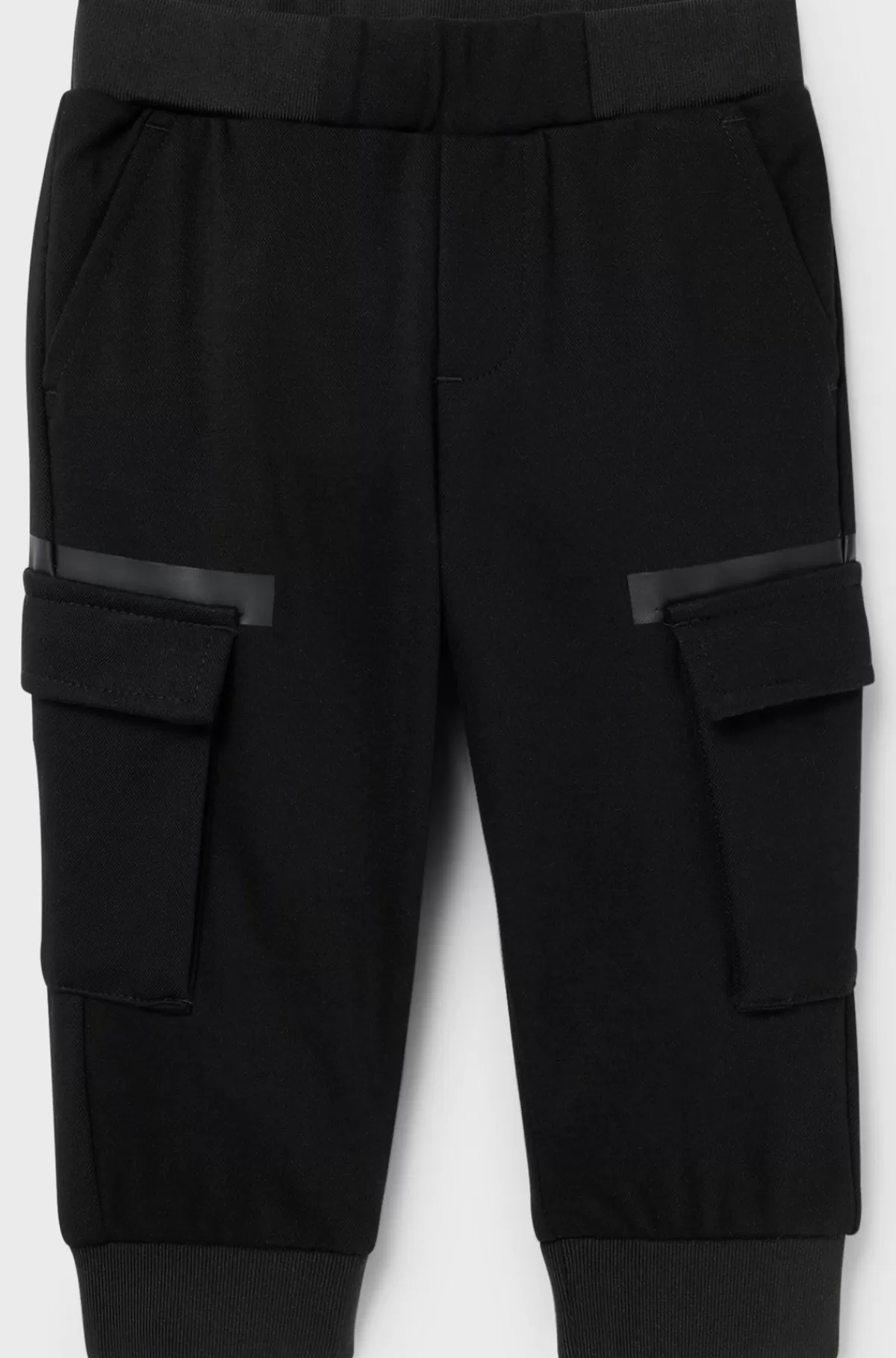 HUGO BOSS Cargobukser Til Børn Med Trykte Bånd I Stof Med Stræk Sort Outlet
