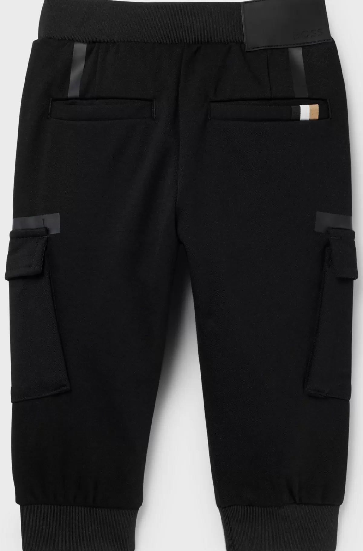 HUGO BOSS Cargobukser Til Børn Med Trykte Bånd I Stof Med Stræk Sort Outlet