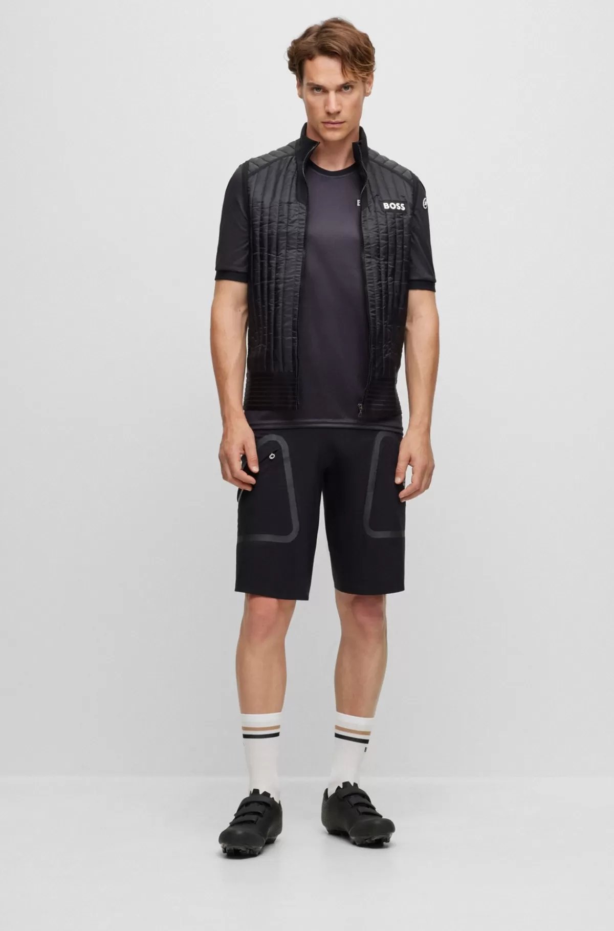 HUGO BOSS Cargoshorts Med Regular Fit Og Branding Fra BOSS X ASSOS Sort Flash Sale
