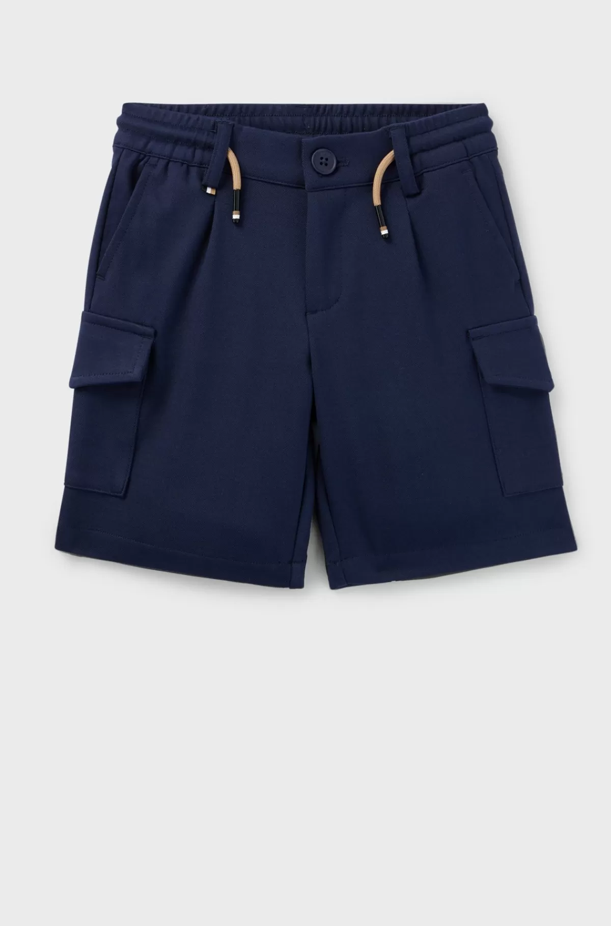 HUGO BOSS Cargoshorts Til Børn I Stof Med Stræk Med Snøre I Taljen Mørkeblå New