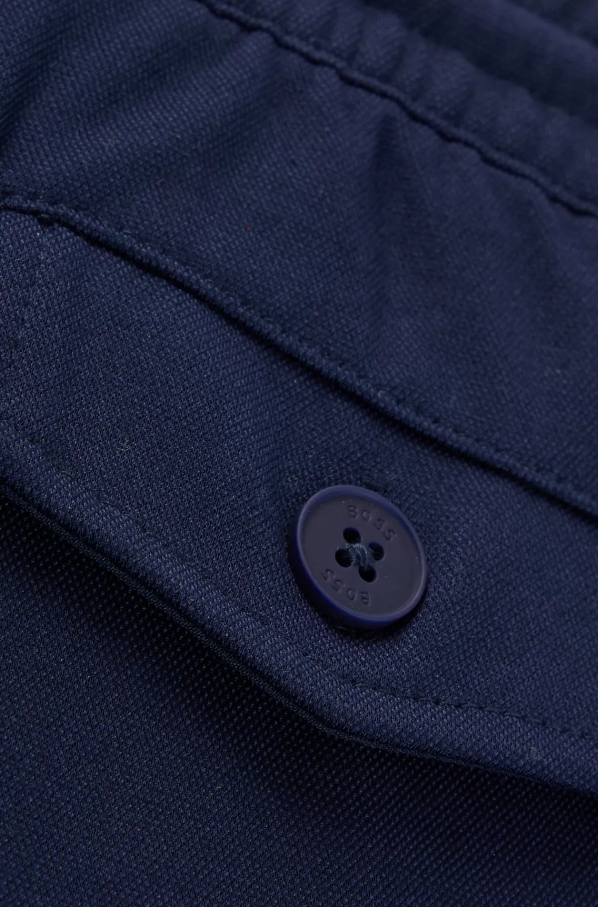 HUGO BOSS Cargoshorts Til Børn I Stof Med Stræk Med Snøre I Taljen Mørkeblå New