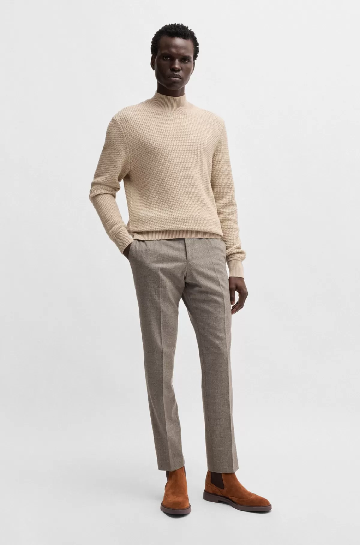 HUGO BOSS Chelseastøvler I Ruskind Med Broguedetaljer Brun Fashion