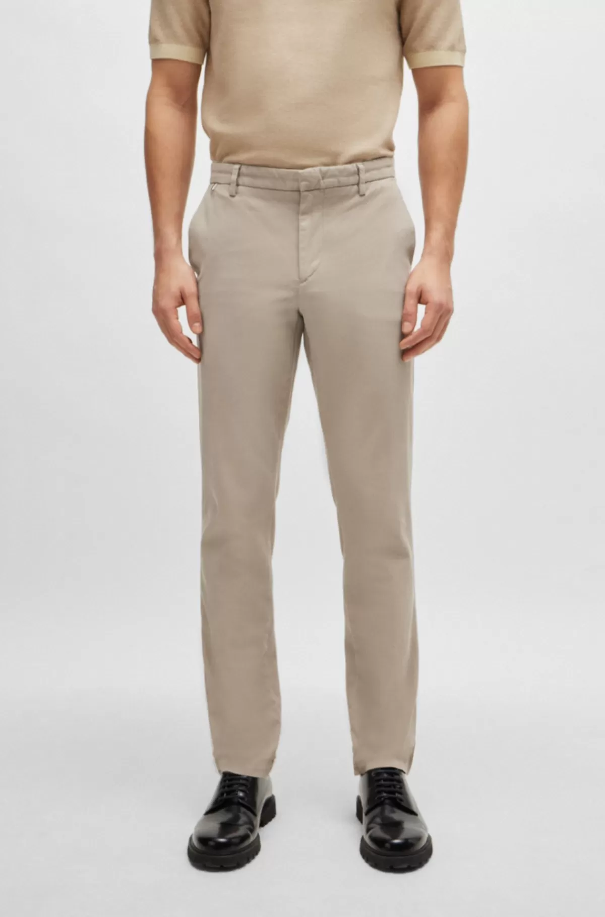 HUGO BOSS Chinos I Slank Pasform I Bomuldsblanding Med Stræk Lys beige Sale