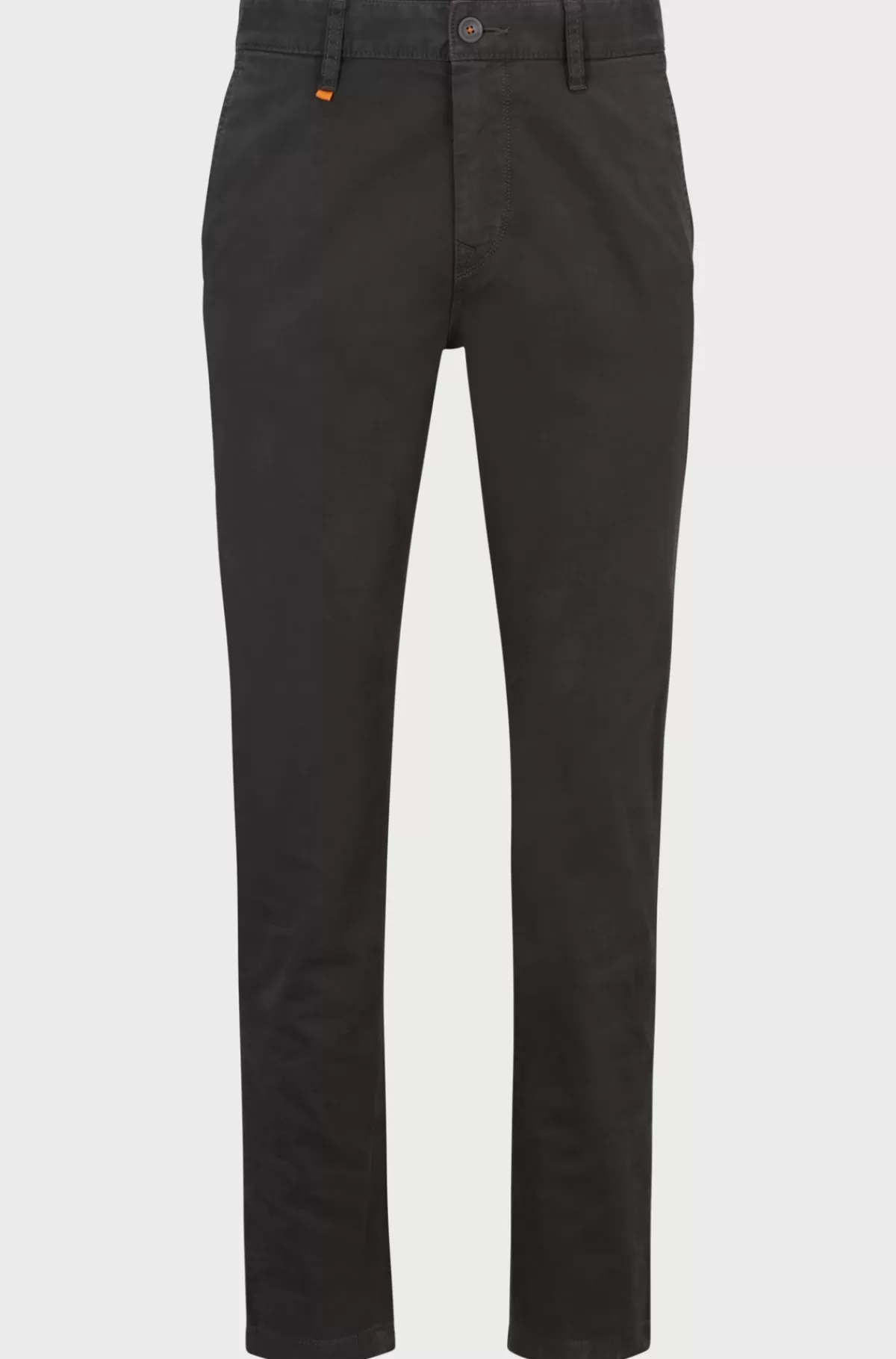 HUGO BOSS Chinos Med Pasform Med Slank Ankel I Overfarvet, Strækbar Bomuldssatin Mørkegrå Sale