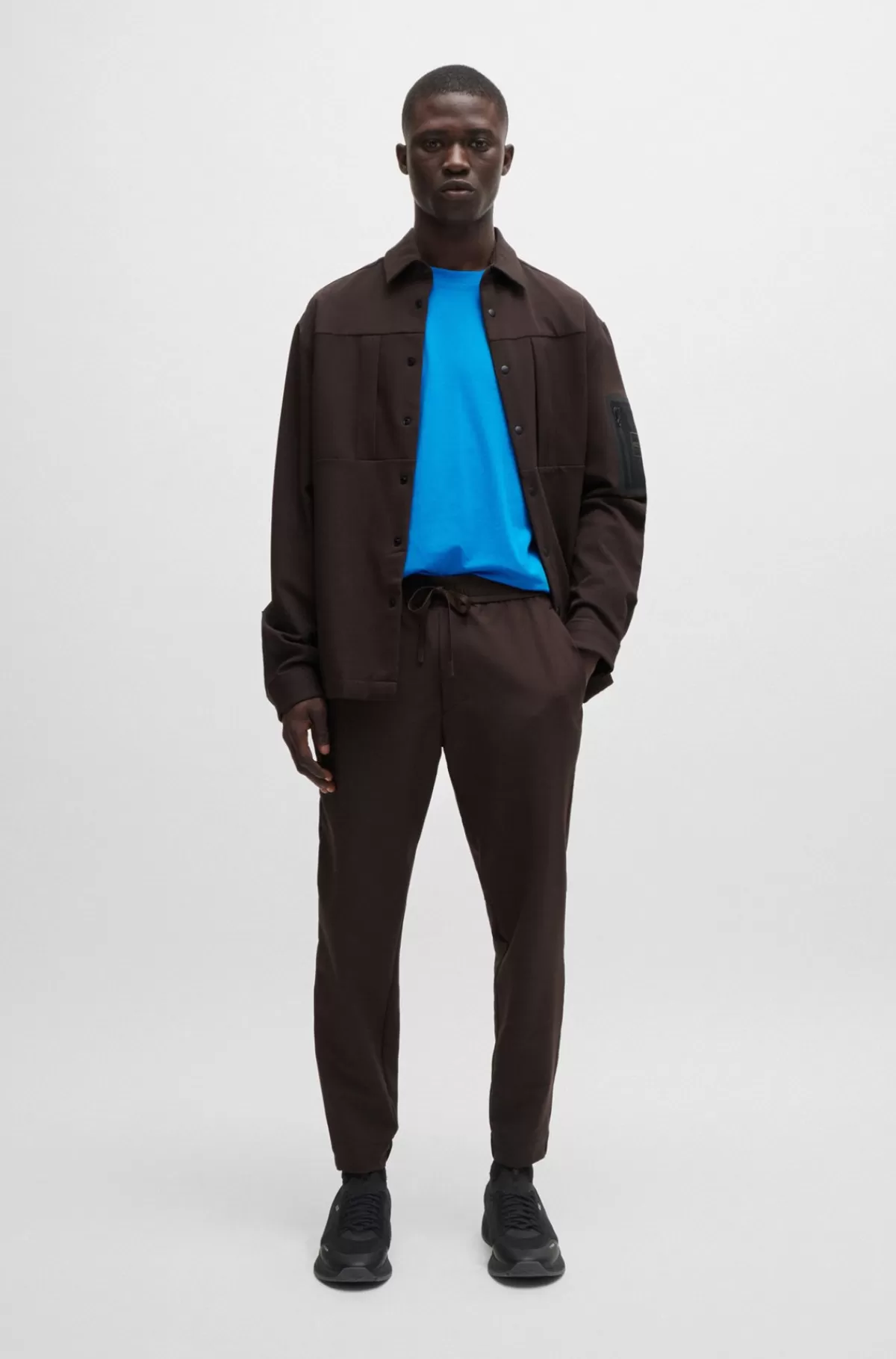 HUGO BOSS Chinos Med Tapered Fit I Strygelet Stof Med Stræk I Fire Retninger Beige Store