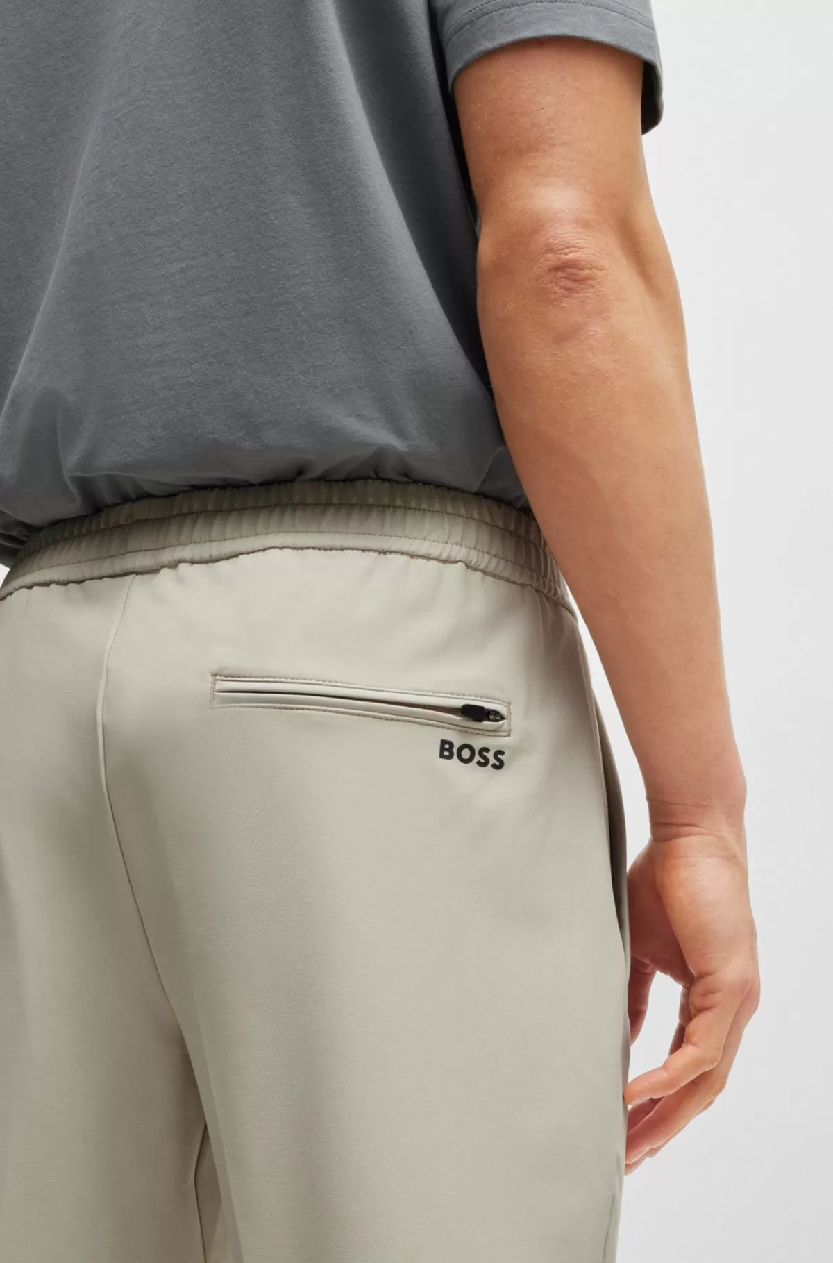 HUGO BOSS Chinos Med Tapered Fit I Strygelet Stof Med Stræk I Fire Retninger Lys beige Flash Sale