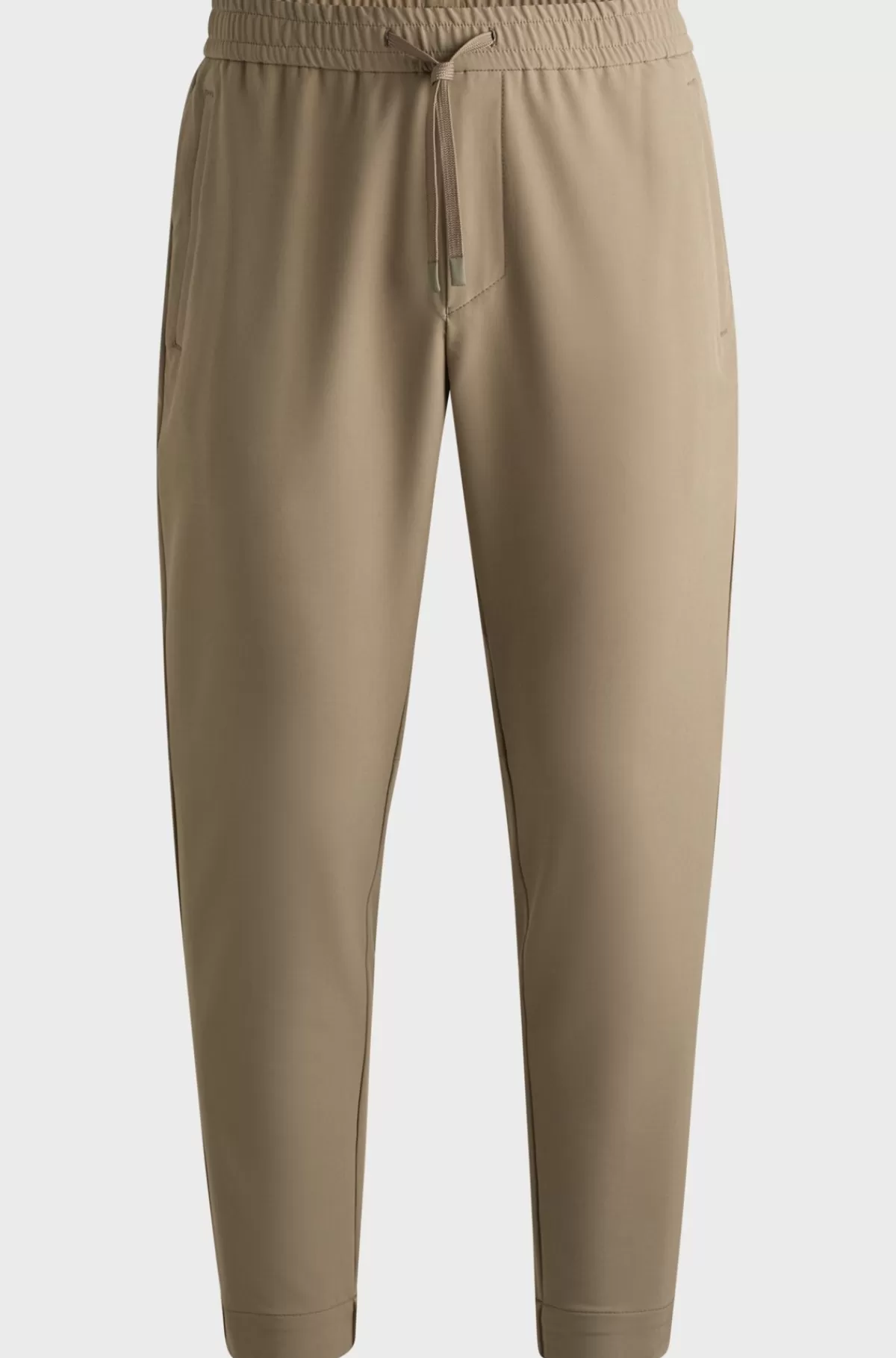 HUGO BOSS Chinos Med Tapered Fit I Strygelet Stof Med Stræk I Fire Retninger Brun New