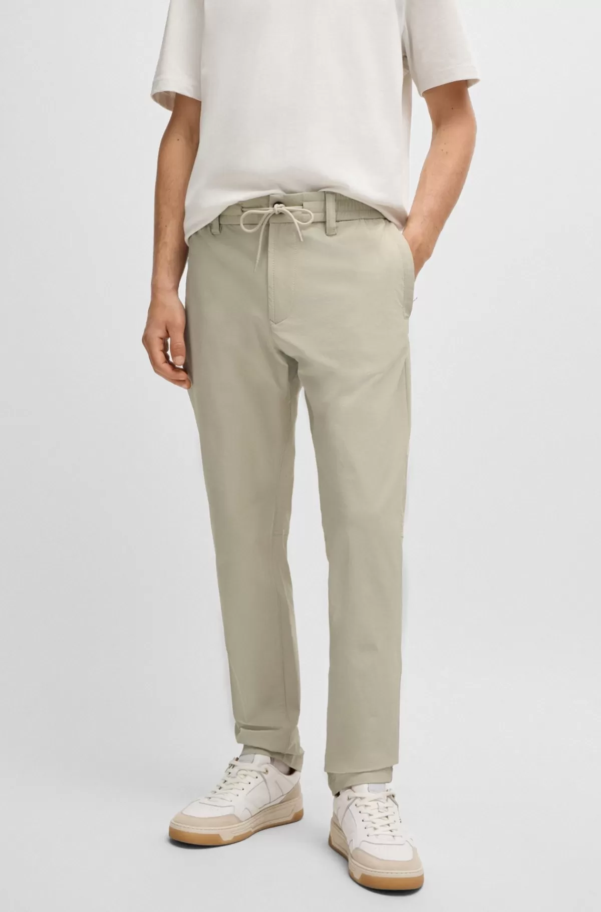 HUGO BOSS Chinos Med Tapered Fit I Teknisk Materiale Med Stræk Lys beige Hot