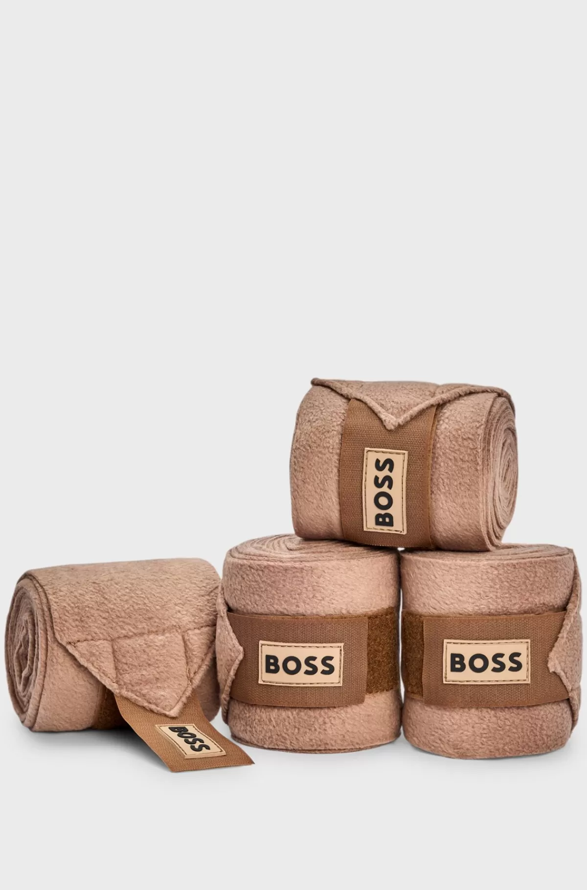HUGO BOSS Circulationsbandager I Fleece Med Branding Til Hestesport Beige Clearance