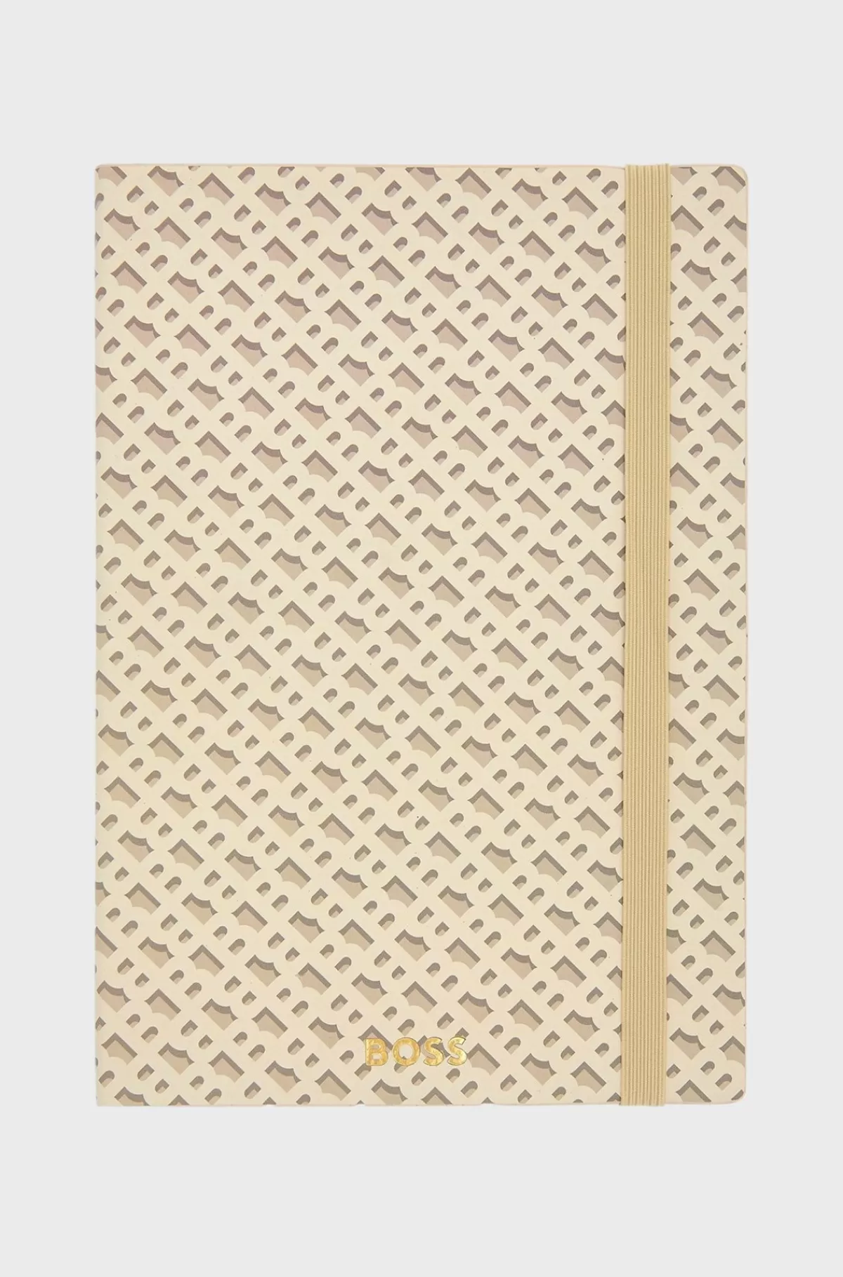 HUGO BOSS Cremefarvet A5-notesbog Med Monogrammønster Beige Shop