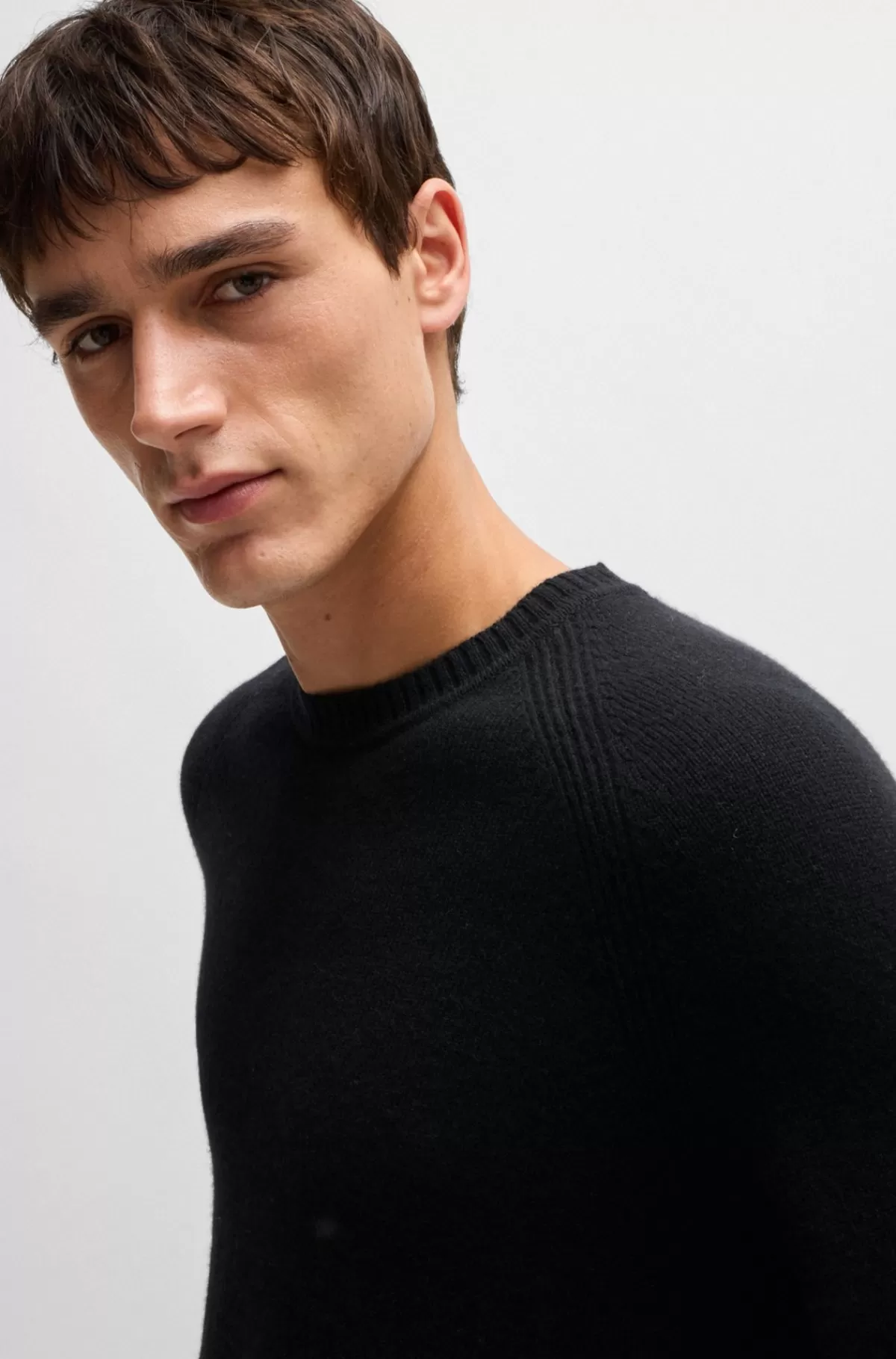 HUGO BOSS Crew Neck Sweater I Ren Kashmir Sort Sale
