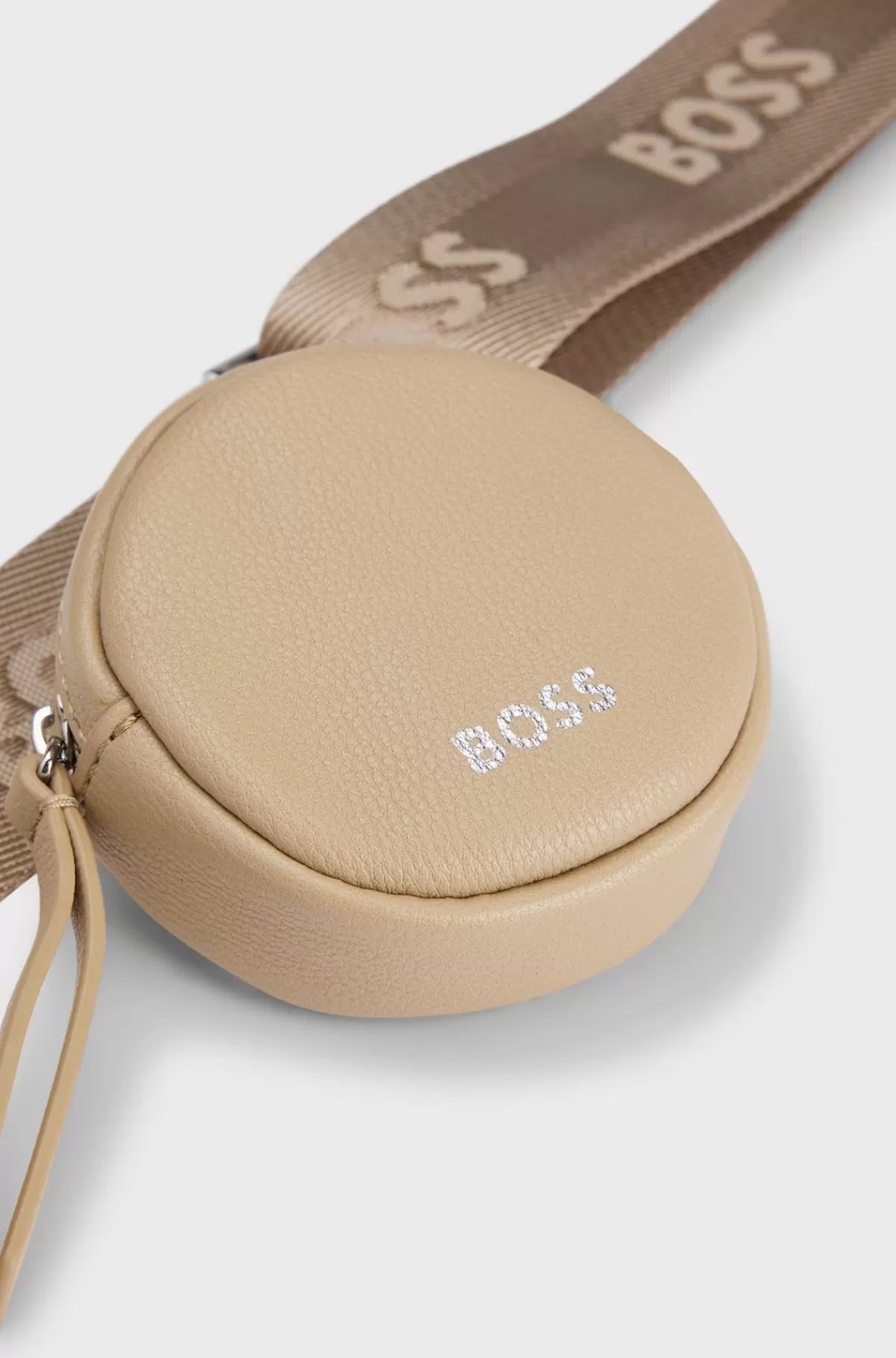 HUGO BOSS Crossbody-taske I Imiteret Læder Med Aftagelig Møntlomme Beige Discount