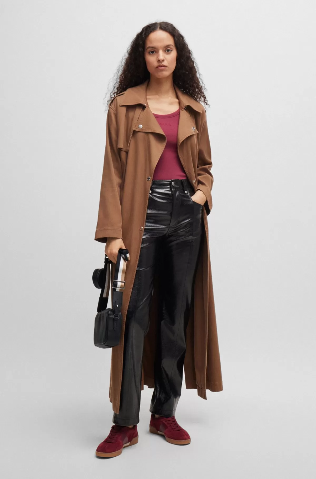 HUGO BOSS Crossbody-taske I Imiteret Læder Med Aftagelig Møntlomme Sort Clearance