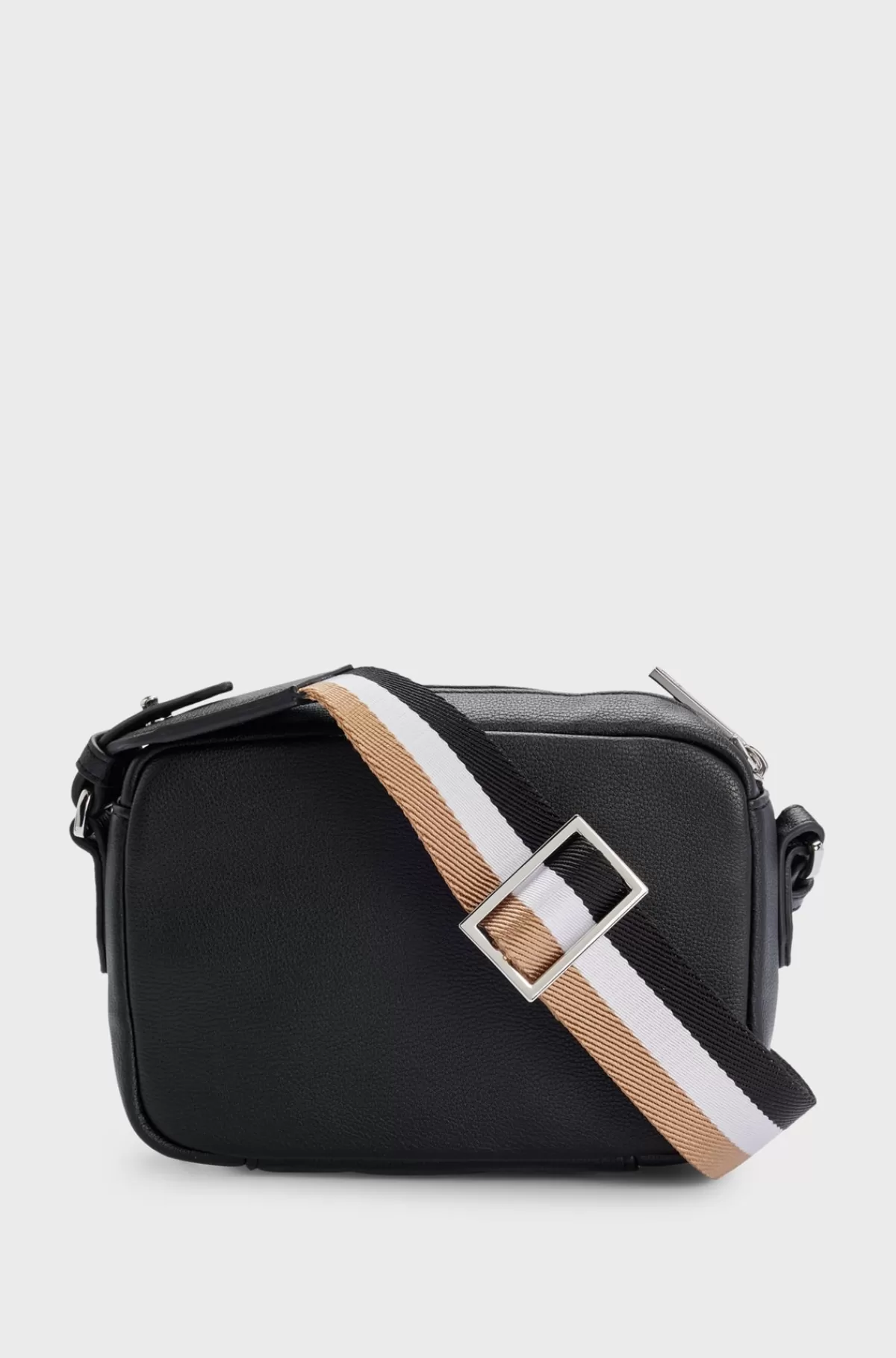 HUGO BOSS Crossbody-taske I Imiteret Læder Med Aftagelig Møntlomme Sort Clearance