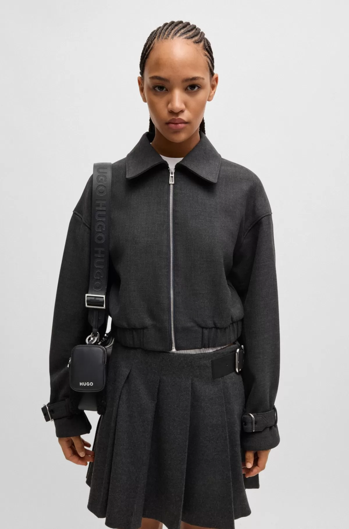 HUGO BOSS Crossbody-taske I Imiteret Læder Med Teddydetaljer Og Aftagelig Pung Sort Online