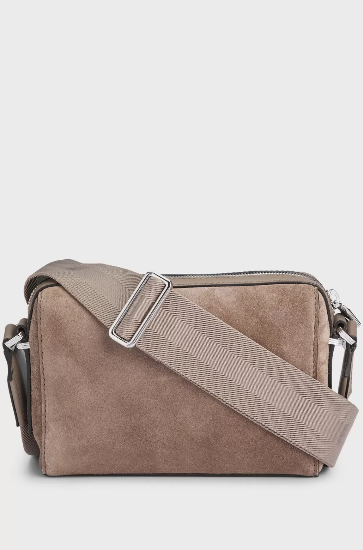 HUGO BOSS Crossbody-taske I Ruskind Med Logoprægning Beige Best