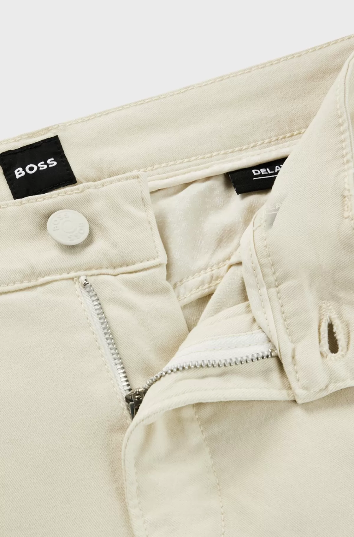 HUGO BOSS Delaware Jeans I Blød Denim Med Stræk Og Slim Fit Naturlig Clearance