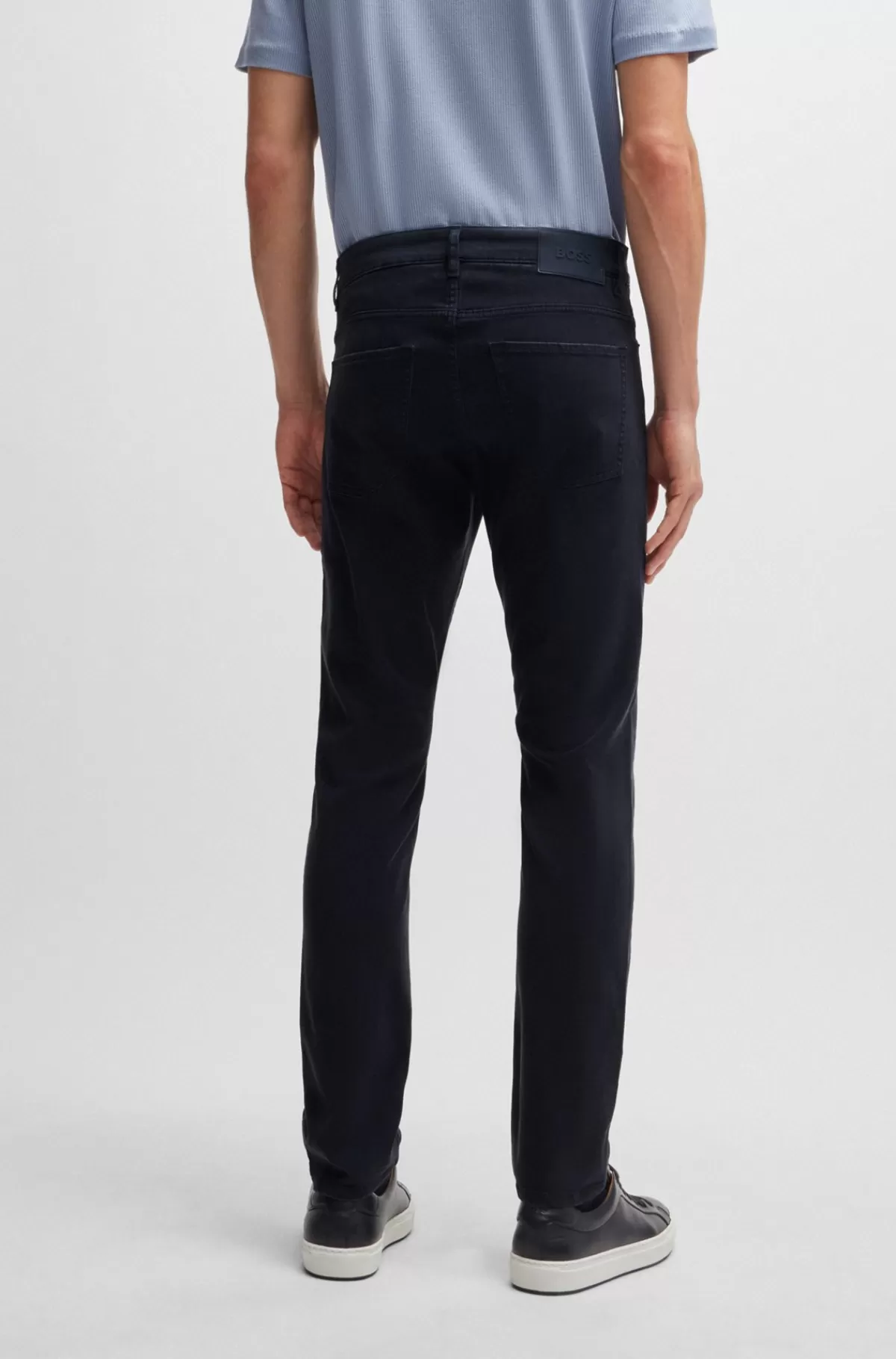 HUGO BOSS Delaware Jeans I Blød Denim Med Stræk Og Slim Fit Mørkeblå Cheap