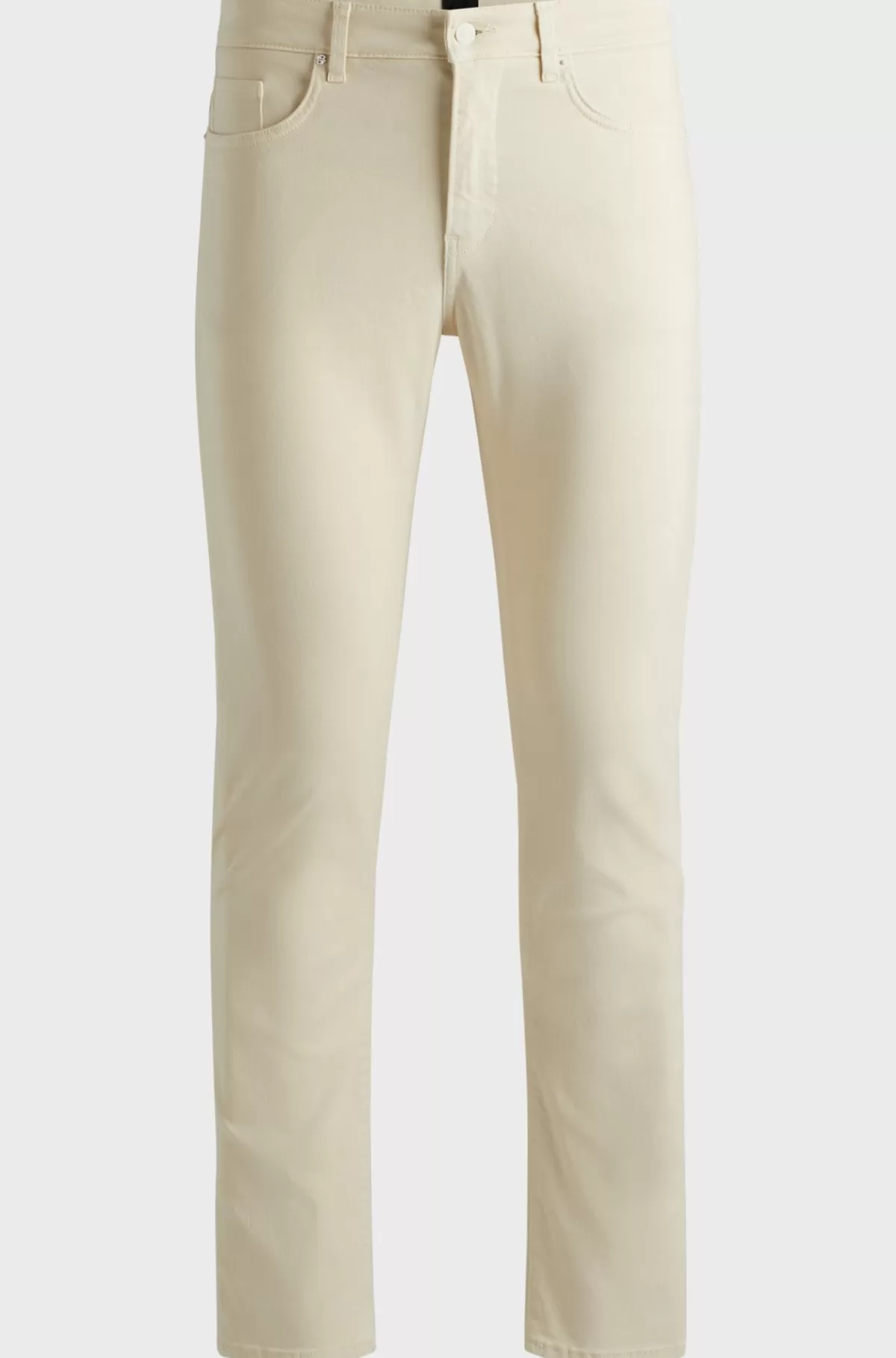 HUGO BOSS Delaware Jeans I Blød Denim Med Stræk Og Slim Fit Naturlig Clearance